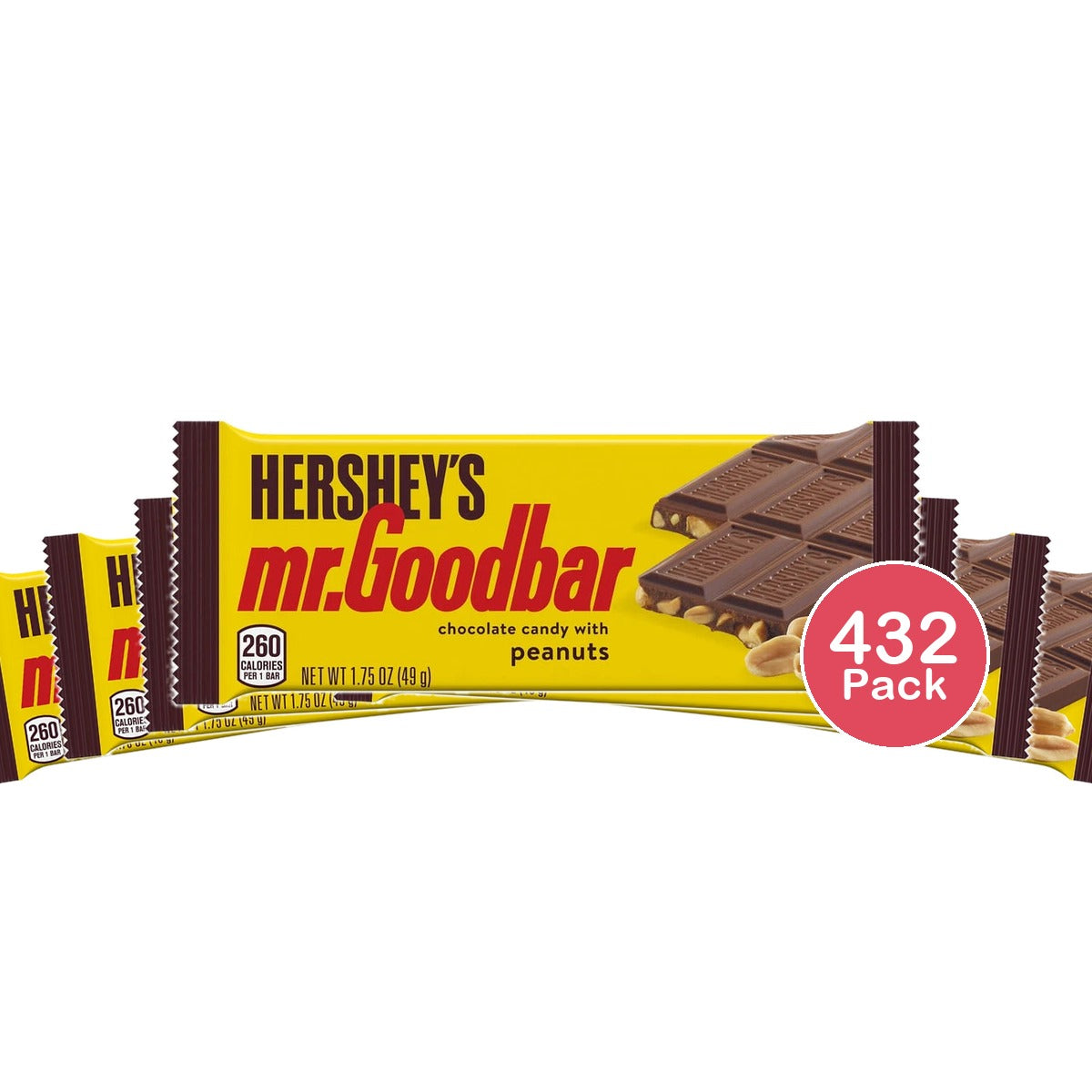 Hershey's Mr. Goodbar Chocolate with Peanuts Full Size Candy Bar - 1.75 Oz (Pack of 432)