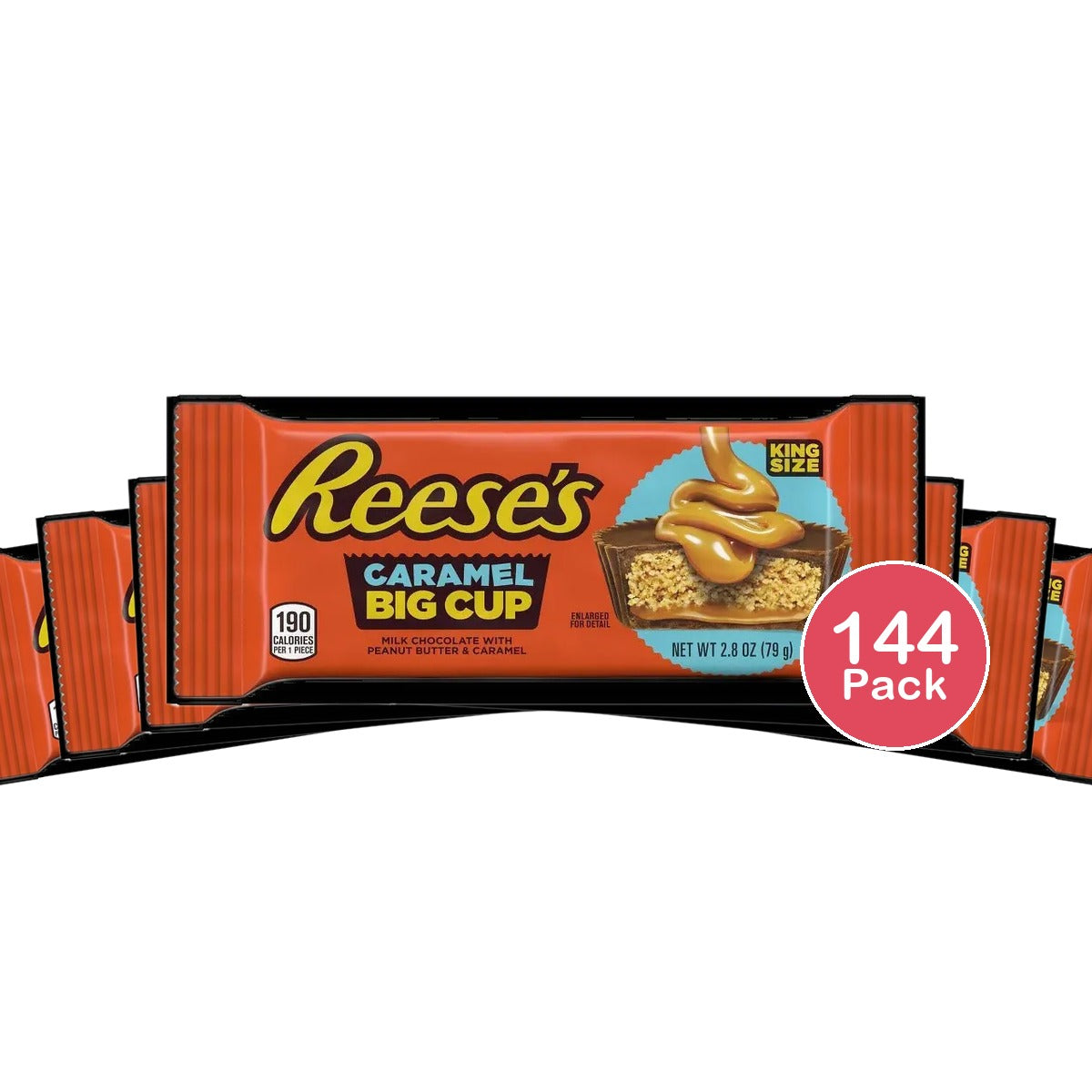 Hershey's Reese's Peanut Butter King Size 9x16 Caramel 2.8oz (Pack of 144)
