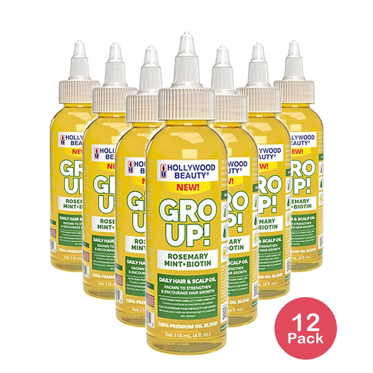 Hollywood Beauty Gro Up Rosemary Mint & Biotin Oil 4 Oz (Pack of 12)