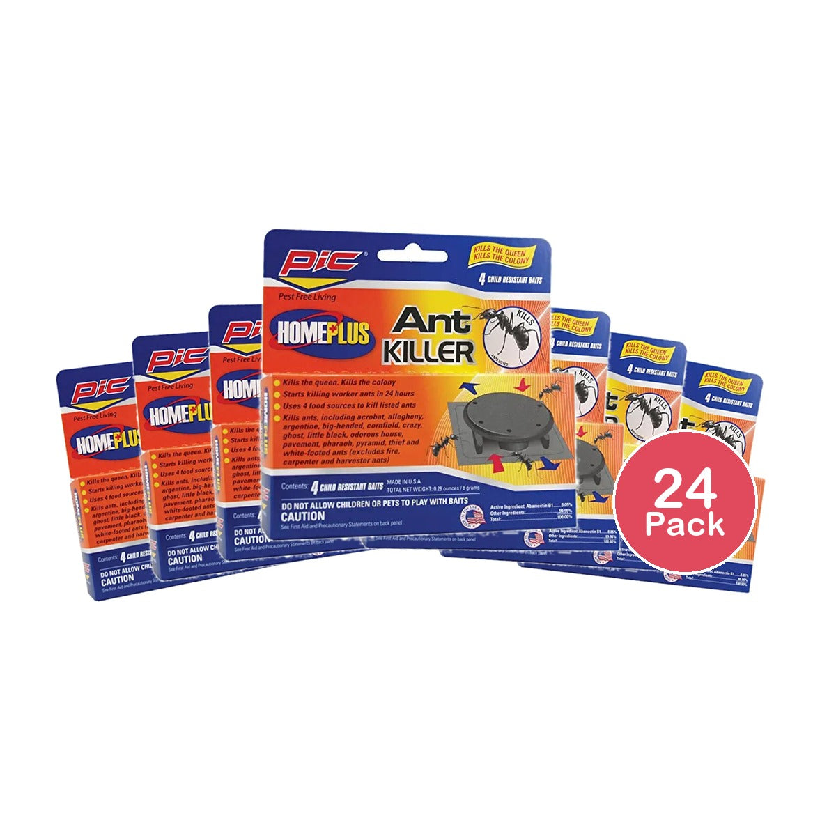 Home Plus Ant Killer Plastic Bait Stations 4 Count 0.8Oz (Pack of 24)