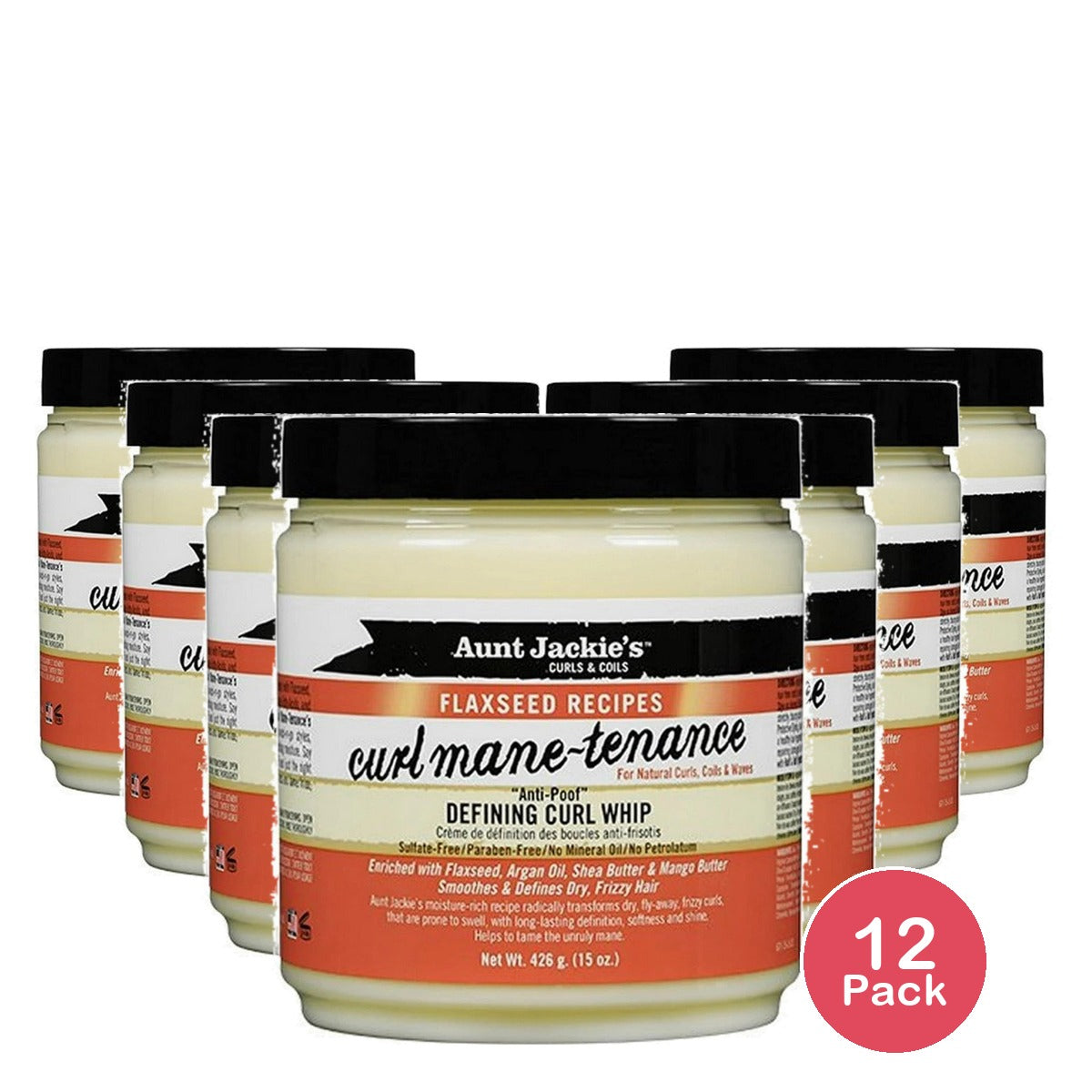 House of Cheatham Aunt Jackies Curls & Coils Curl Whip 15 oz (Pack of 12)
