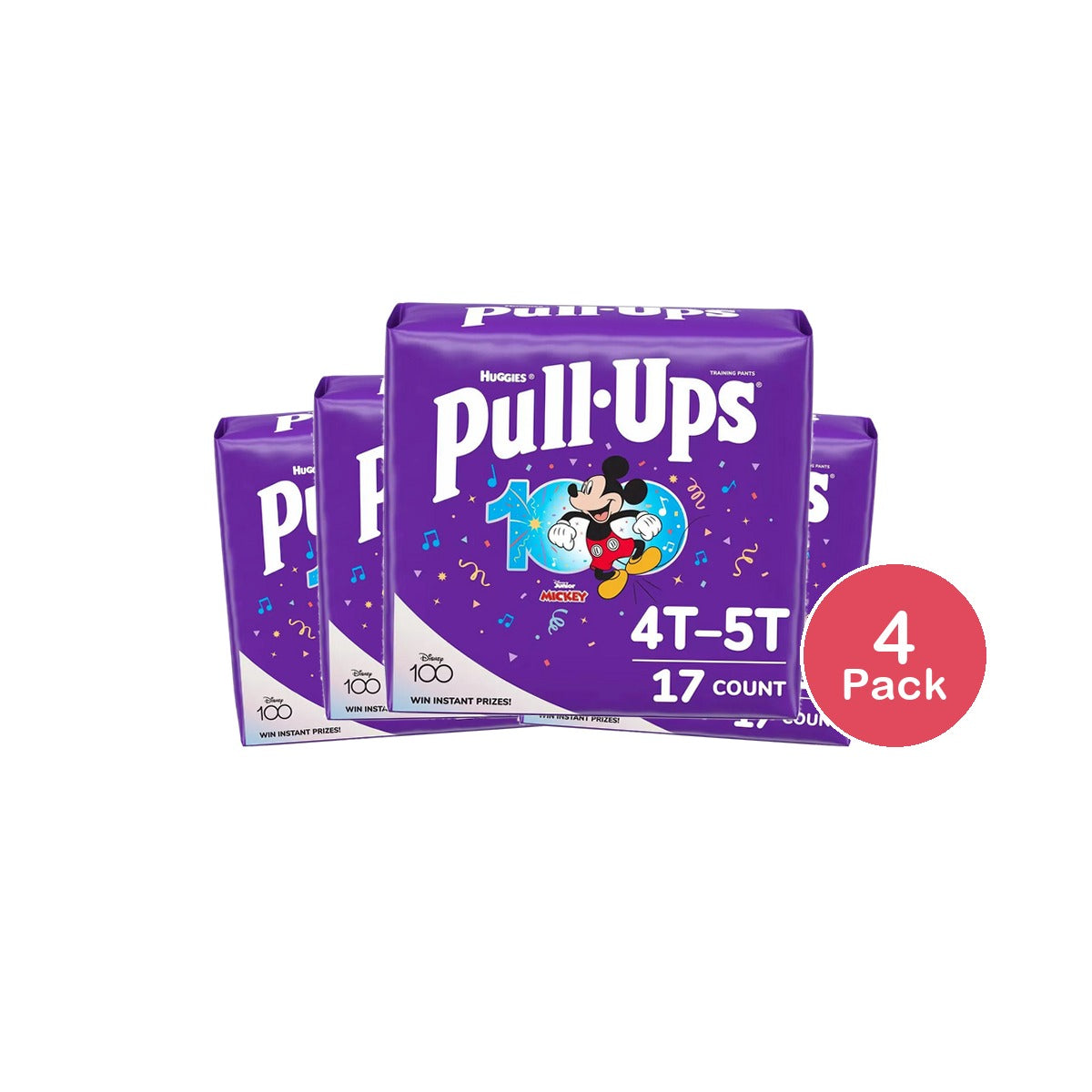 Huggies Pull Ups Boys Potty Training Pants Size 4T To 5T 26.24oz (Pack of 4)