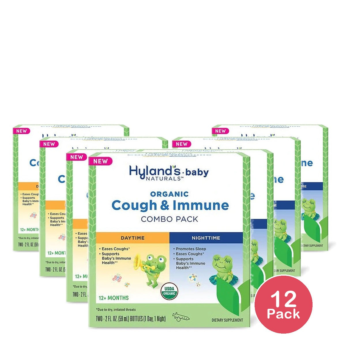 Hyland's Naturals Baby Organic Cough & Immune Combo 2 fl oz (Pack of 12)