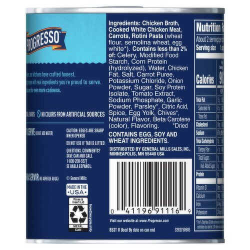 Progresso Traditional Hearty Chicken & Rotini Canned Soup 19 OZ (Pack of 12)