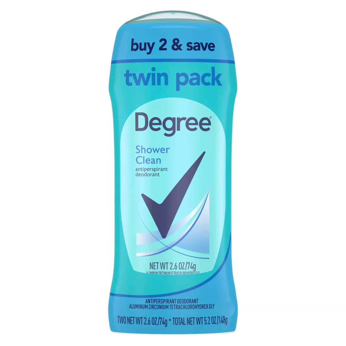 Degree Shower Clean 48-Hour Solid Antiperspirant & Deodorant 2Ct 2.6 Oz (Pack Of 6)