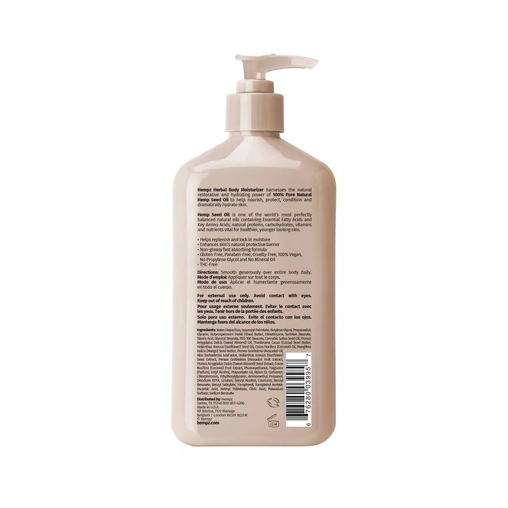 Hempz Koa & Sweet Almond Smoothing Herbal Body Moisturizer from Purebeau 17 fl oz (Pack of 12)