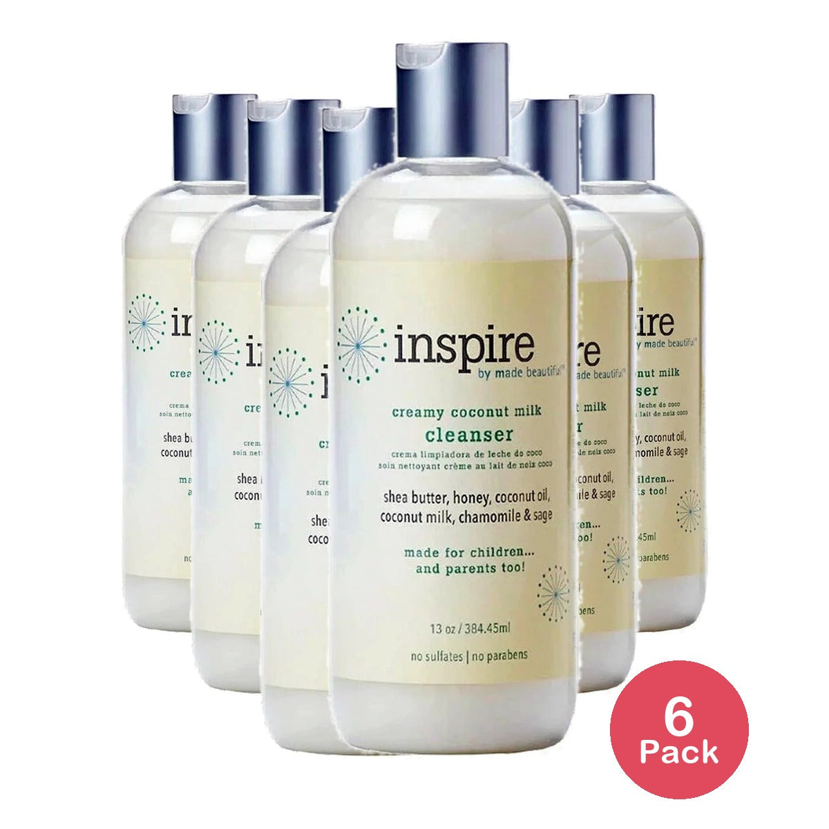 Inspire by Made Beautiful Creamy Coconut Milk Cleanser 13 Oz (Pack of 6)