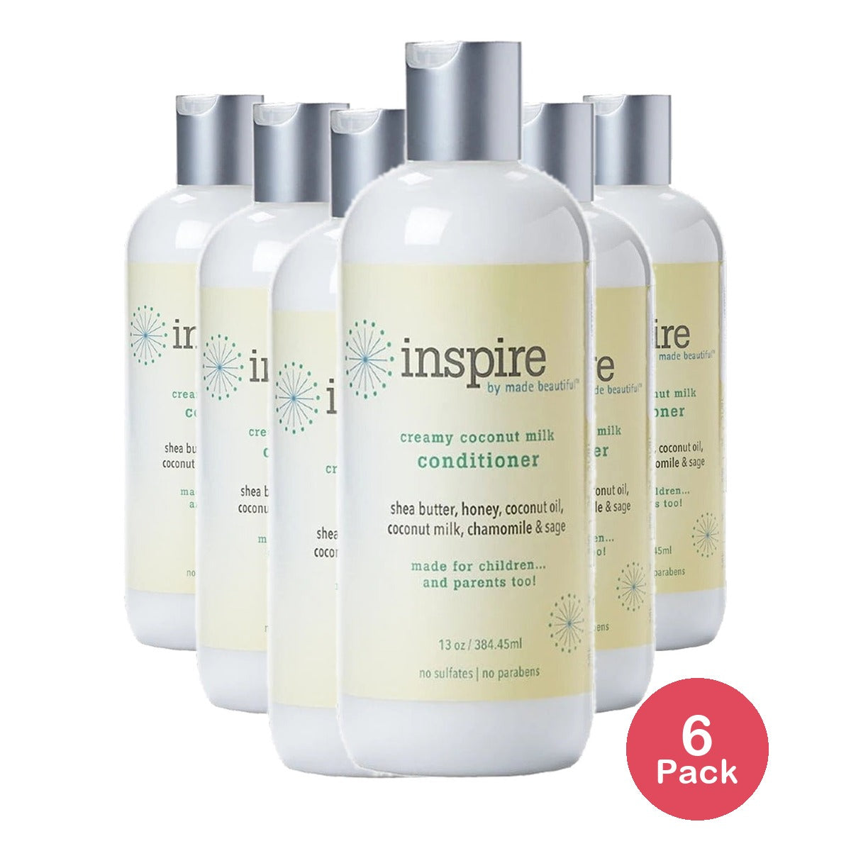 Inspire by Made Beautiful Creamy Coconut Milk Conditioner 13 Oz (Pack of 6)