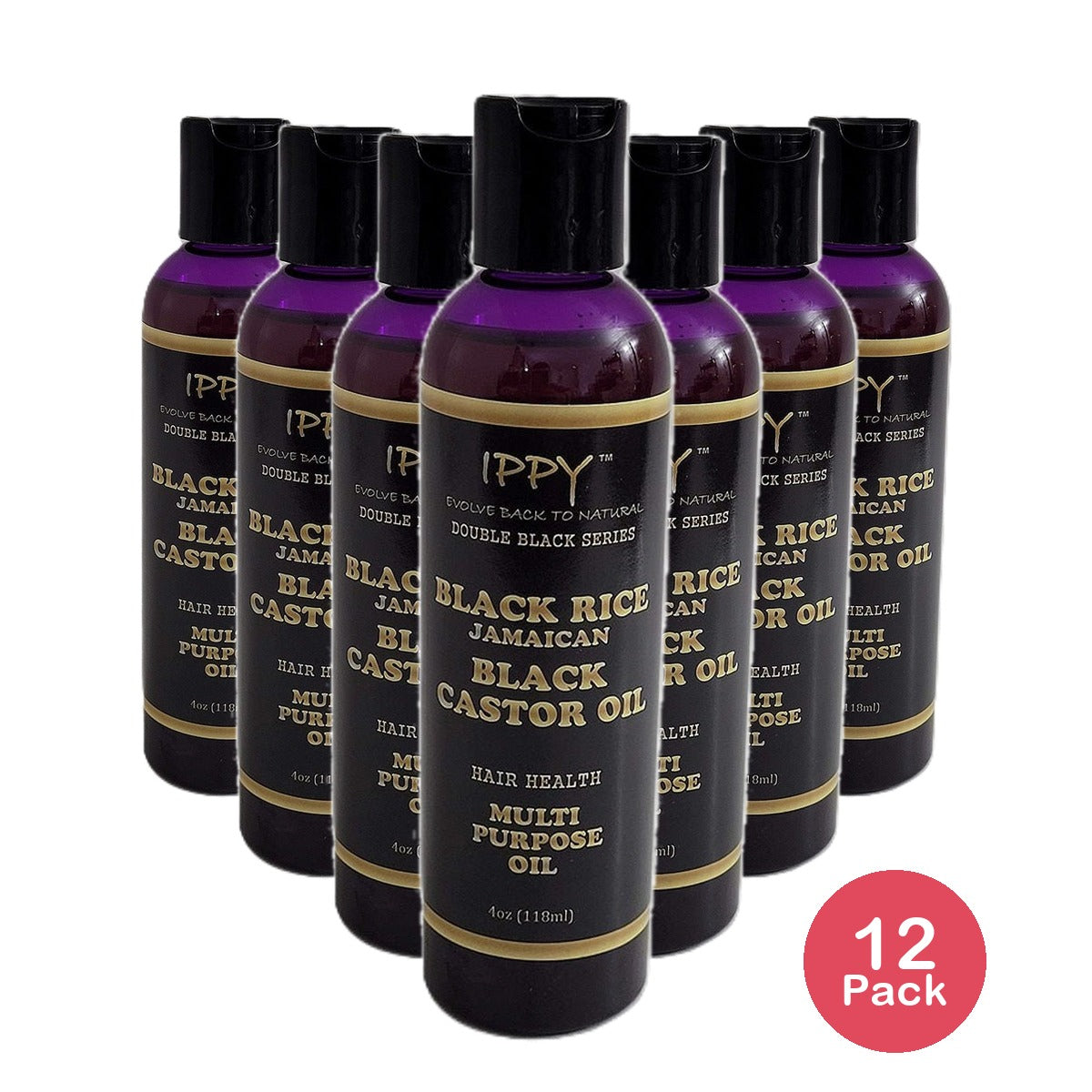 Ippy Black Rice Jamaican Black Castor Oil Multi Purpose Oil 4 Oz (Pack of 12)