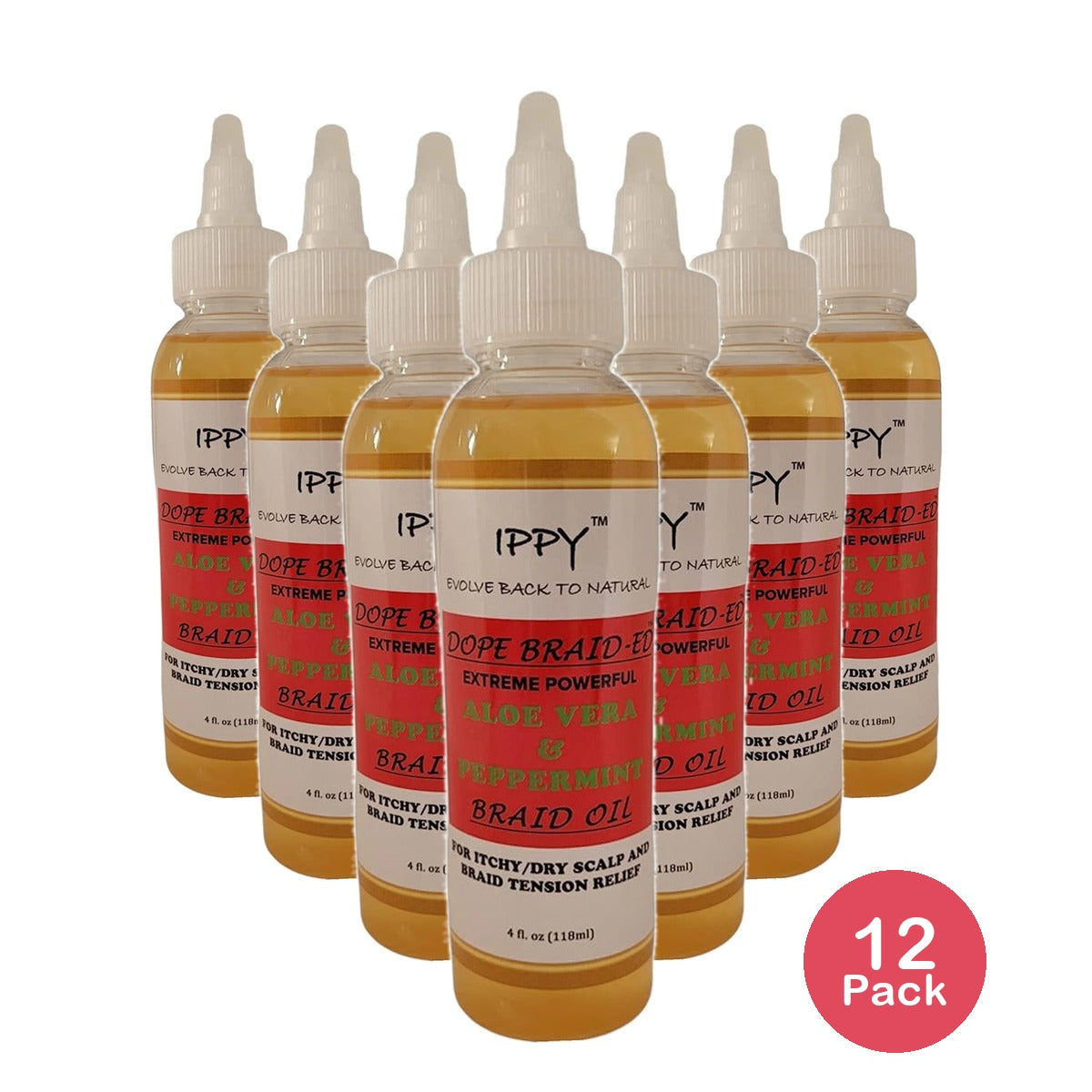 Ippy Dope Aloe Vera & Peppermint Braid Oil 4 Oz (Pack of 12)