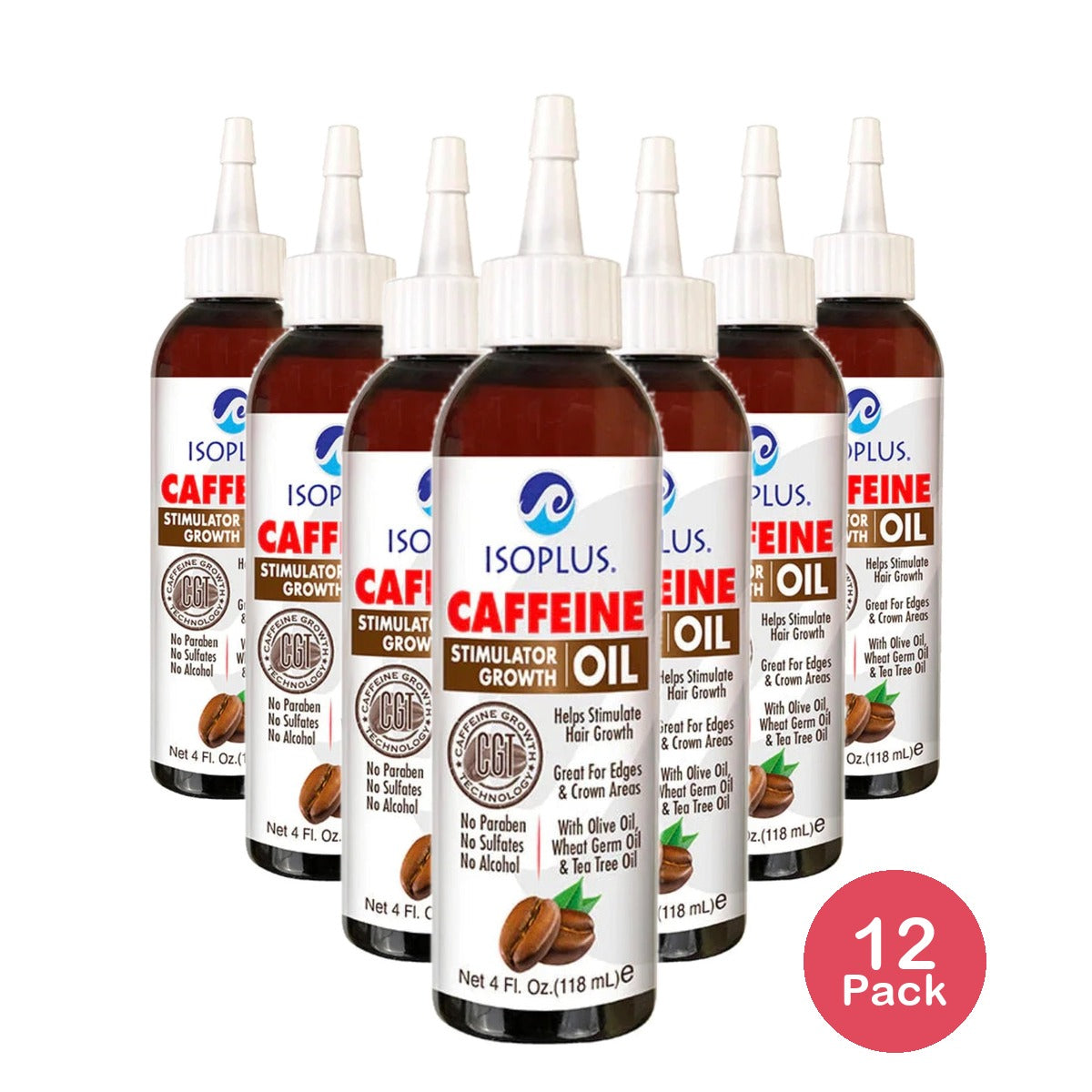 Isoplus Caffeine Stimulator Growth Oil 4 oz. All Hair Type (Pack of 12)