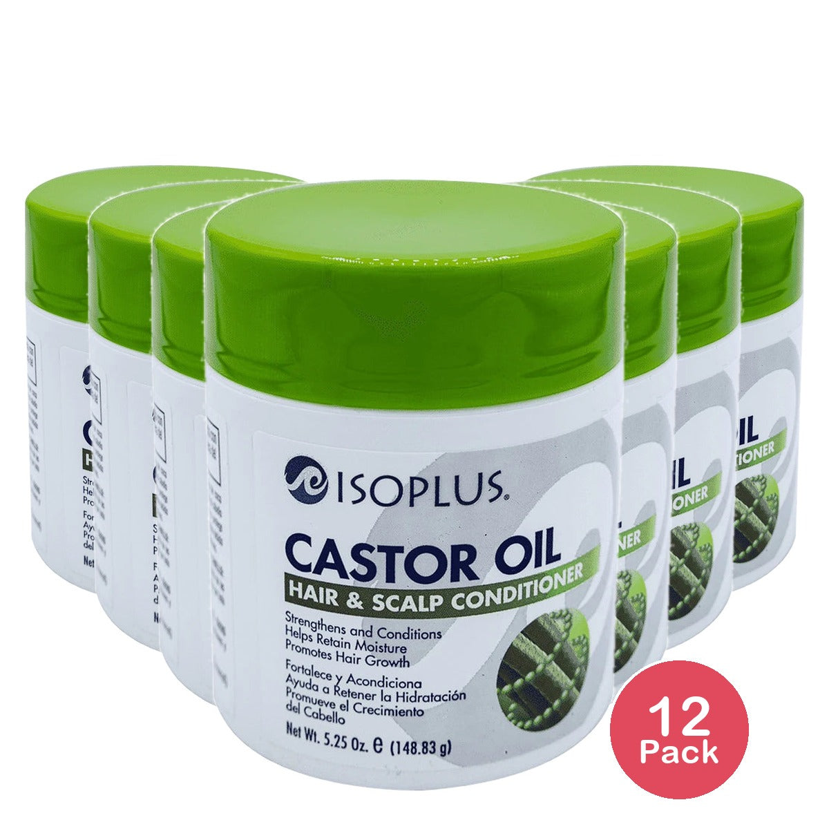Isoplus Castor Oil Volumizing Moisturizing Daily Conditioner with Coconut Oil 5 5.25 Oz (Pack of 12)