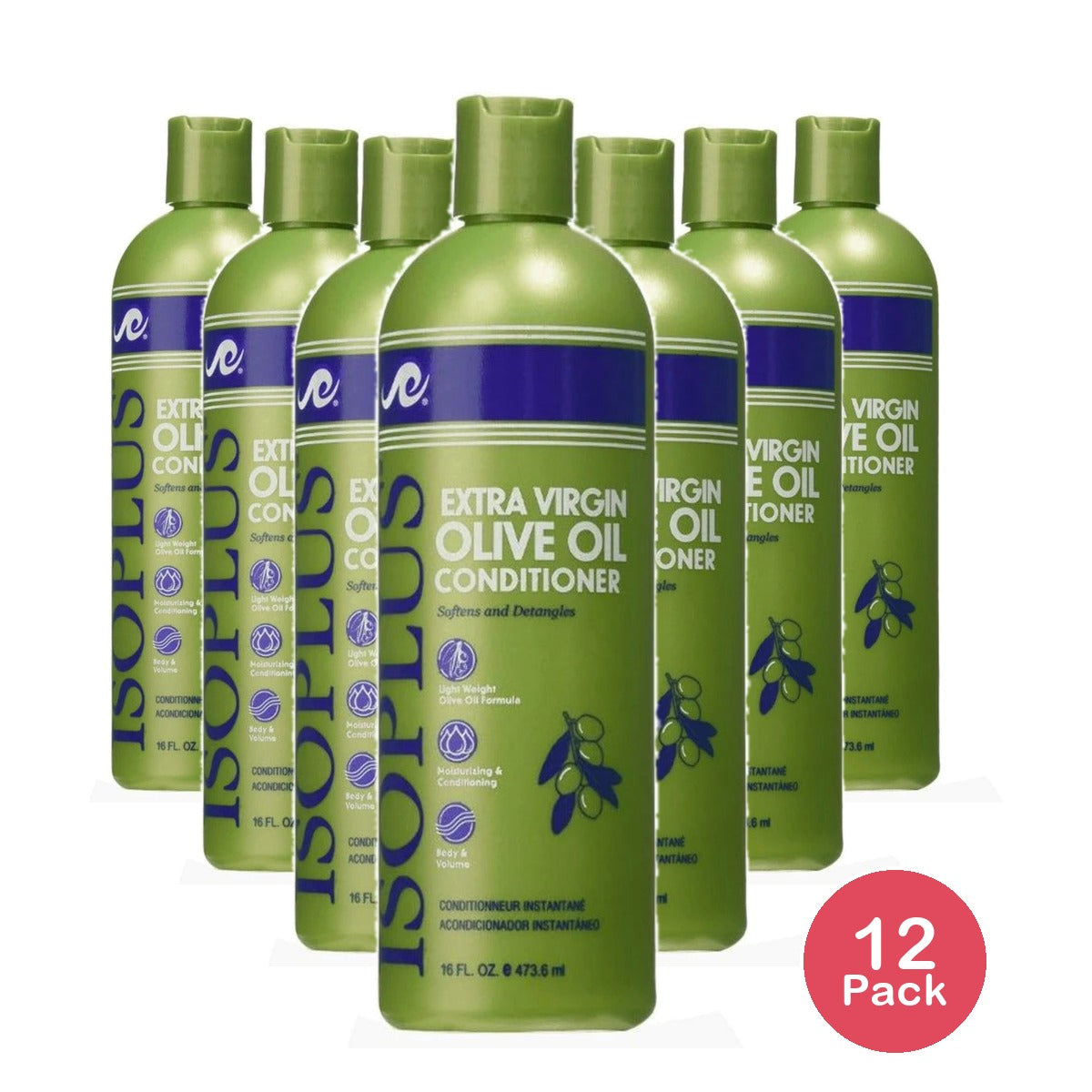Isoplus Extra Virgin Olive Oil Shampoo 16 oz (Pack of 12)