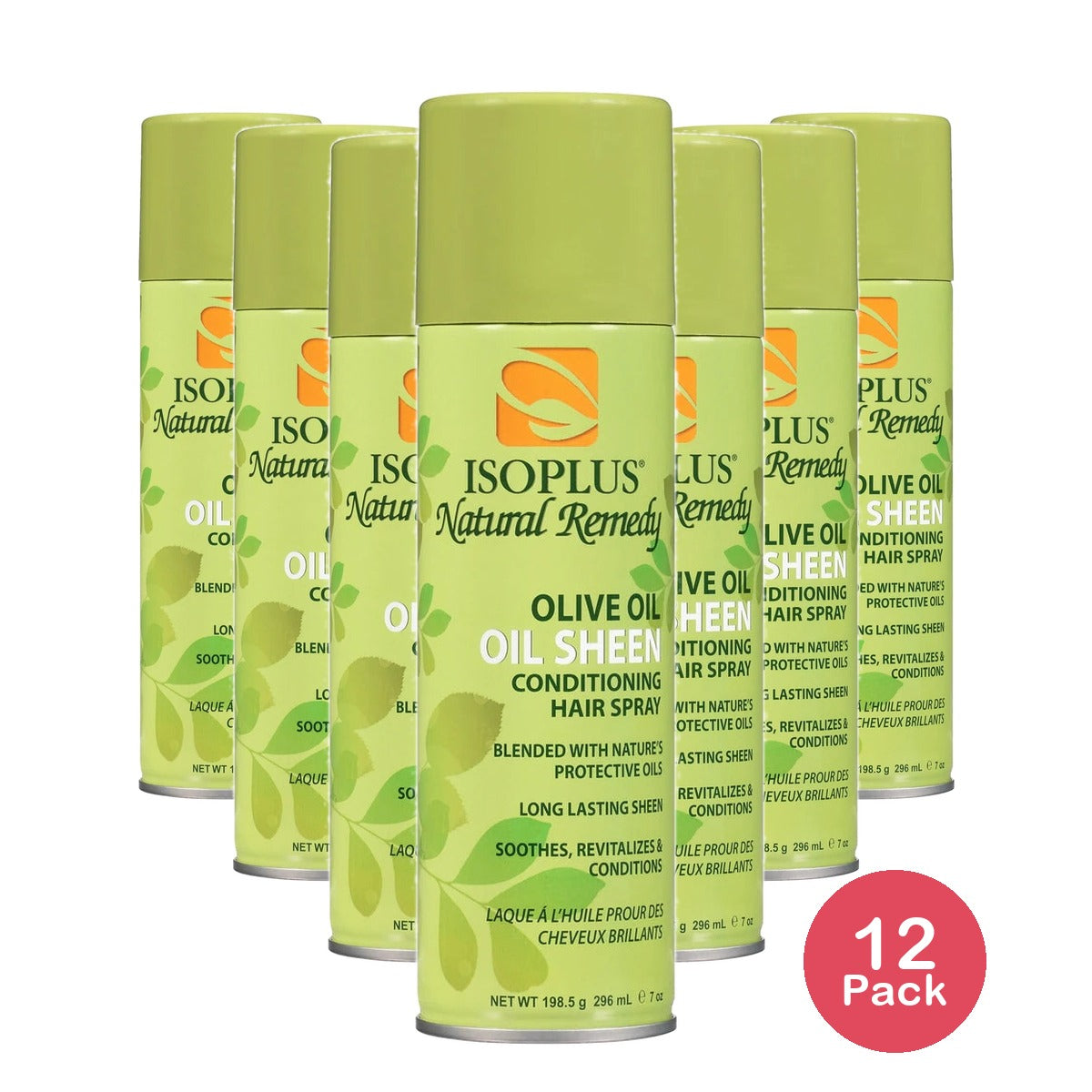 Isoplus Natural Remedy Olive Oil Sheen Hair Spray 7 oz. Unisex (Pack of 12)