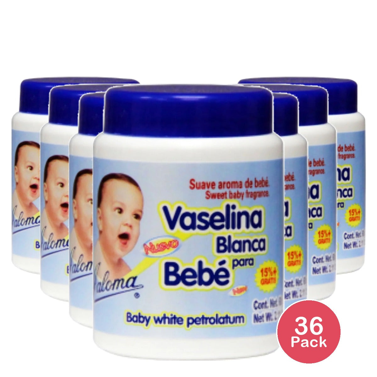 Jaloma Vaselina Baby White Petrolatum 2.11 Oz (Pack of 36)