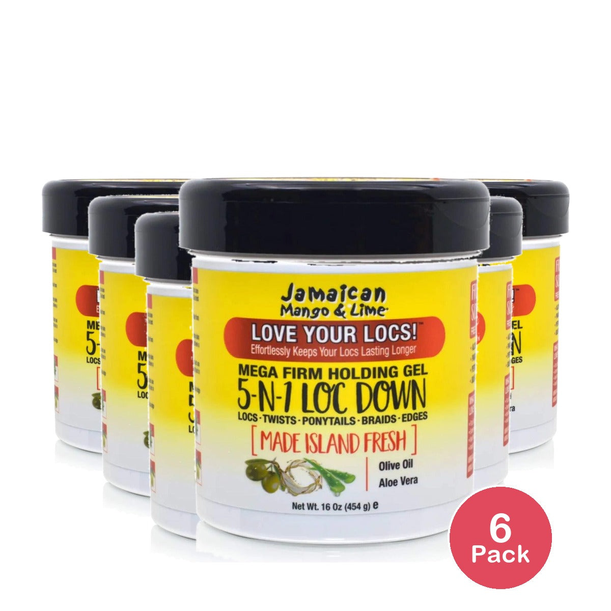 Jamaican Mango & Lime 5 N 1 Loc Down Gel 16 Oz (Pack of 6)