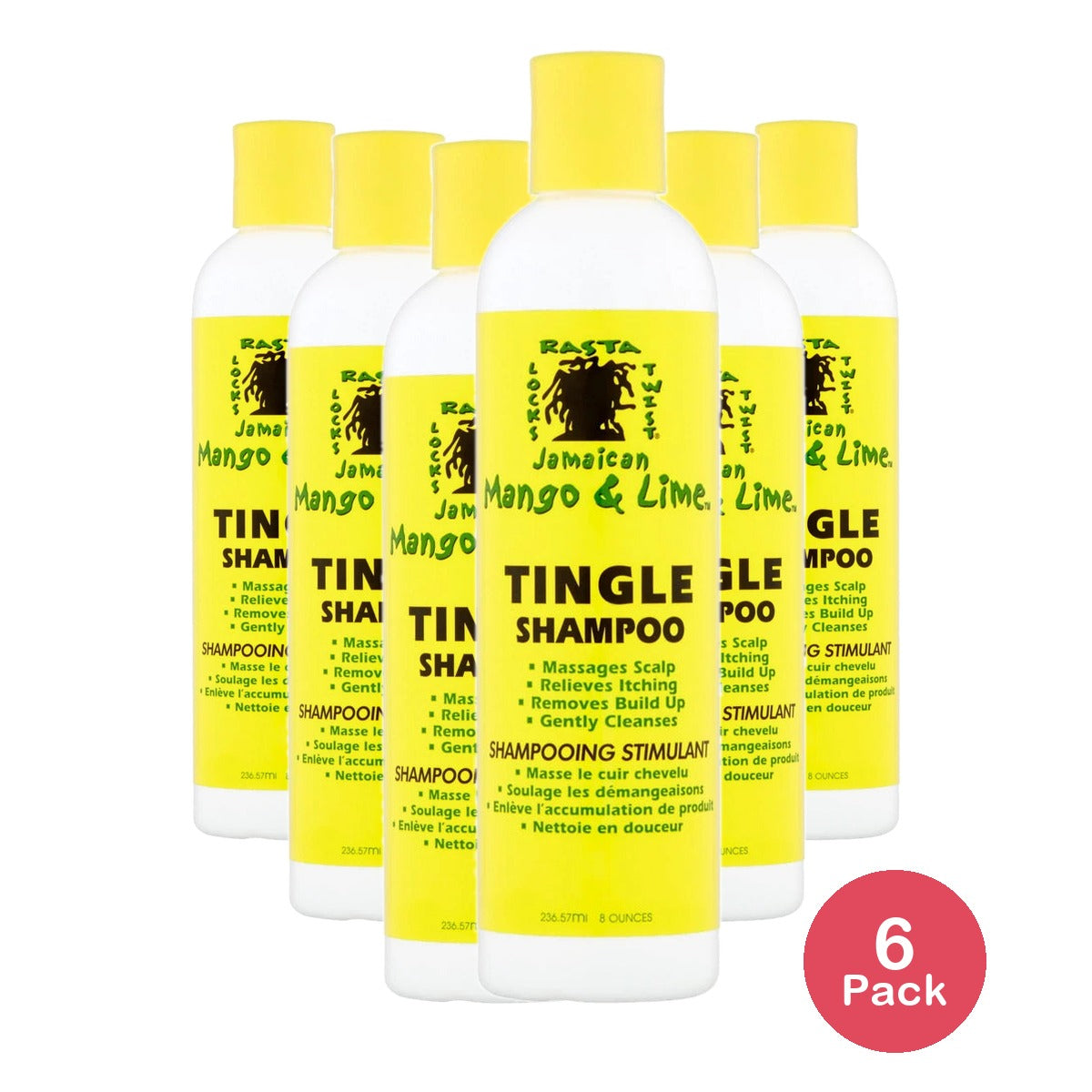 Jamaican Mango & Lime 8 oz. Tingle Shampoo Moisturizing Twist and Braids Unis (Pack of 6)