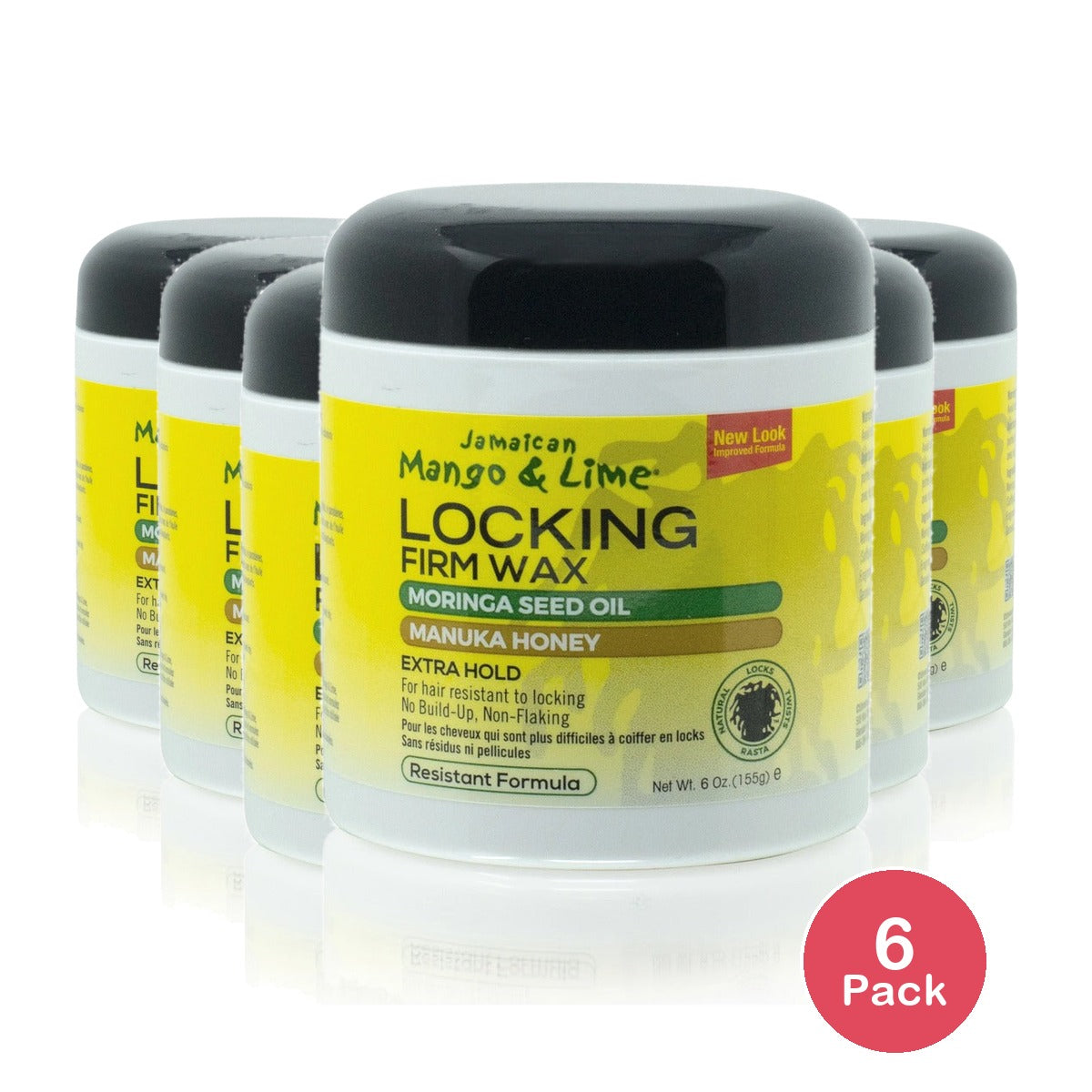 Jamaican Mango & Lime Locking Firm Hair Styling Wax 6 Oz (Pack of 6)