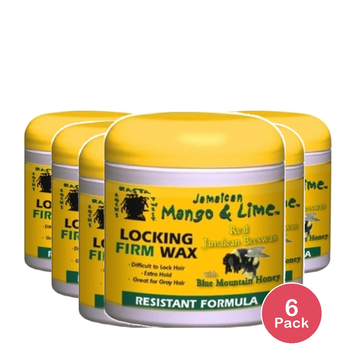 Jamaican Mango & Lime Locking Firm Wax 16 Oz (Pack of 6)