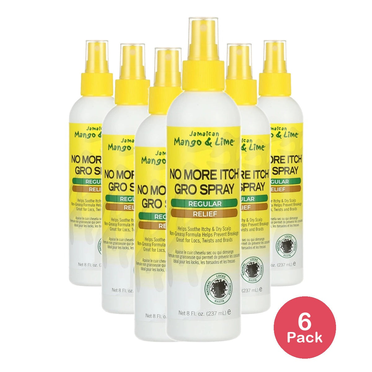 Jamaican Mango & Lime No More Itch Gro Spray 8 oz. Unisex (Pack of 6)
