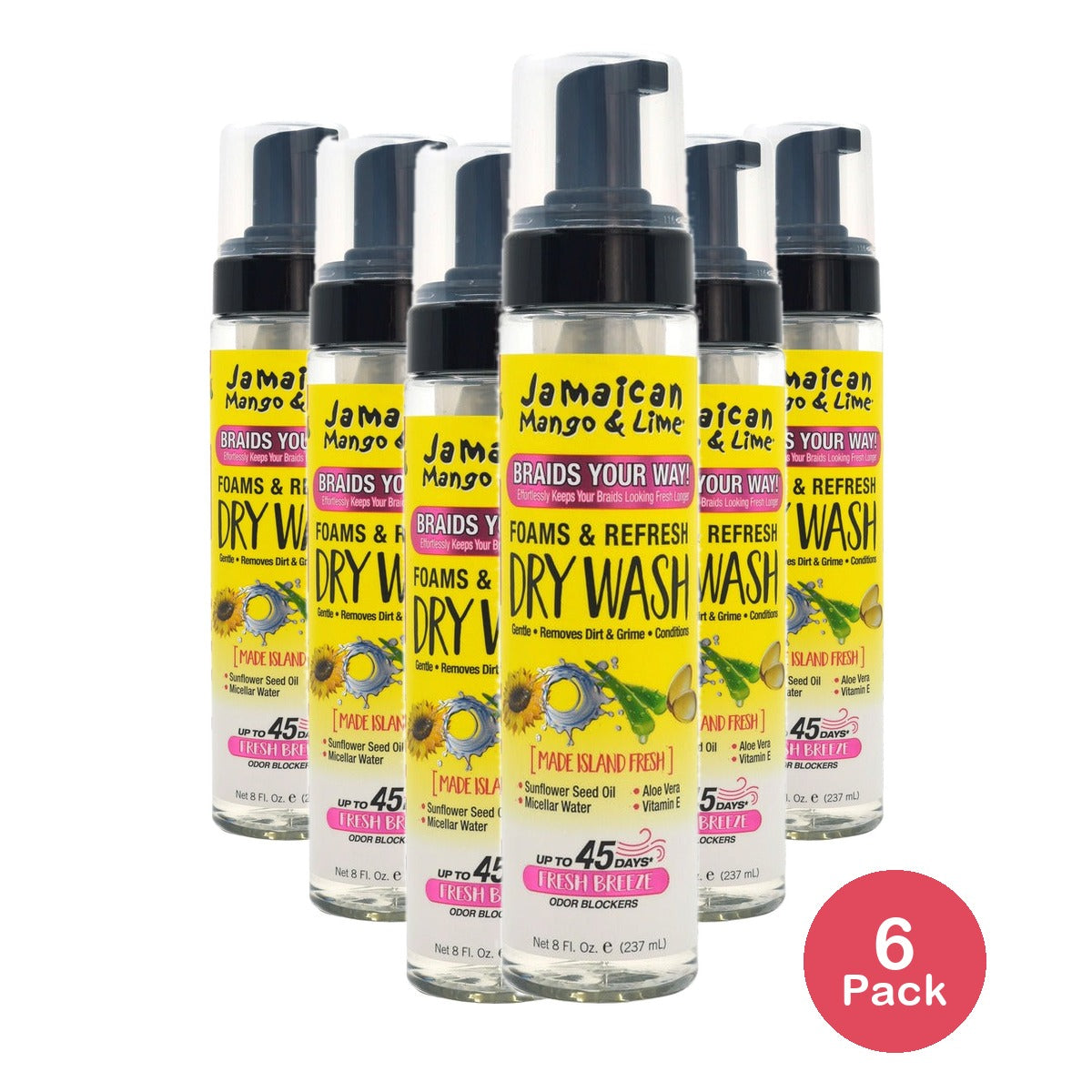 Jamaican Mango & Lime Refreshing Dry Wash 8 Oz (Pack of 6)