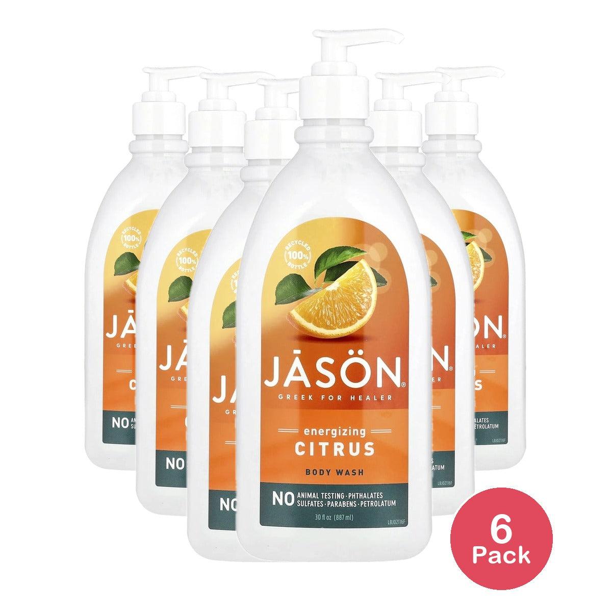 JASON Energizing Body Wash Citrus 30 fl oz (Pack of 6)