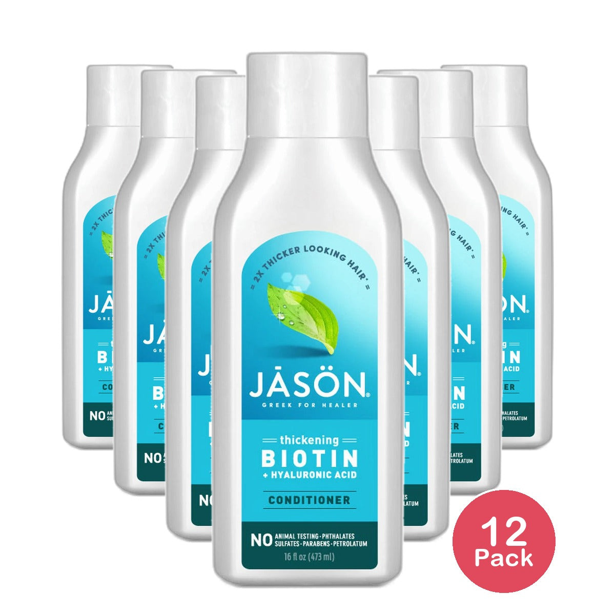 Jason Natural Biotin Hair Fortifying Conditioner 16Oz (Pack of 12)