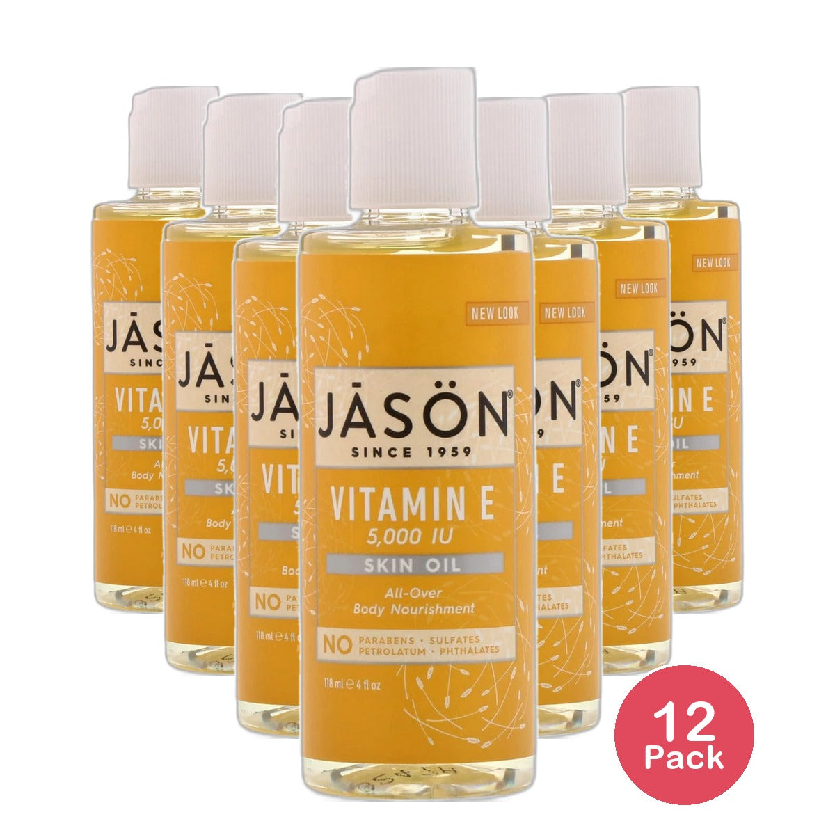 Jason Vitamin E 5000 IU All-Over Body Nourishment Skin Oil 4Oz (Pack of 12)