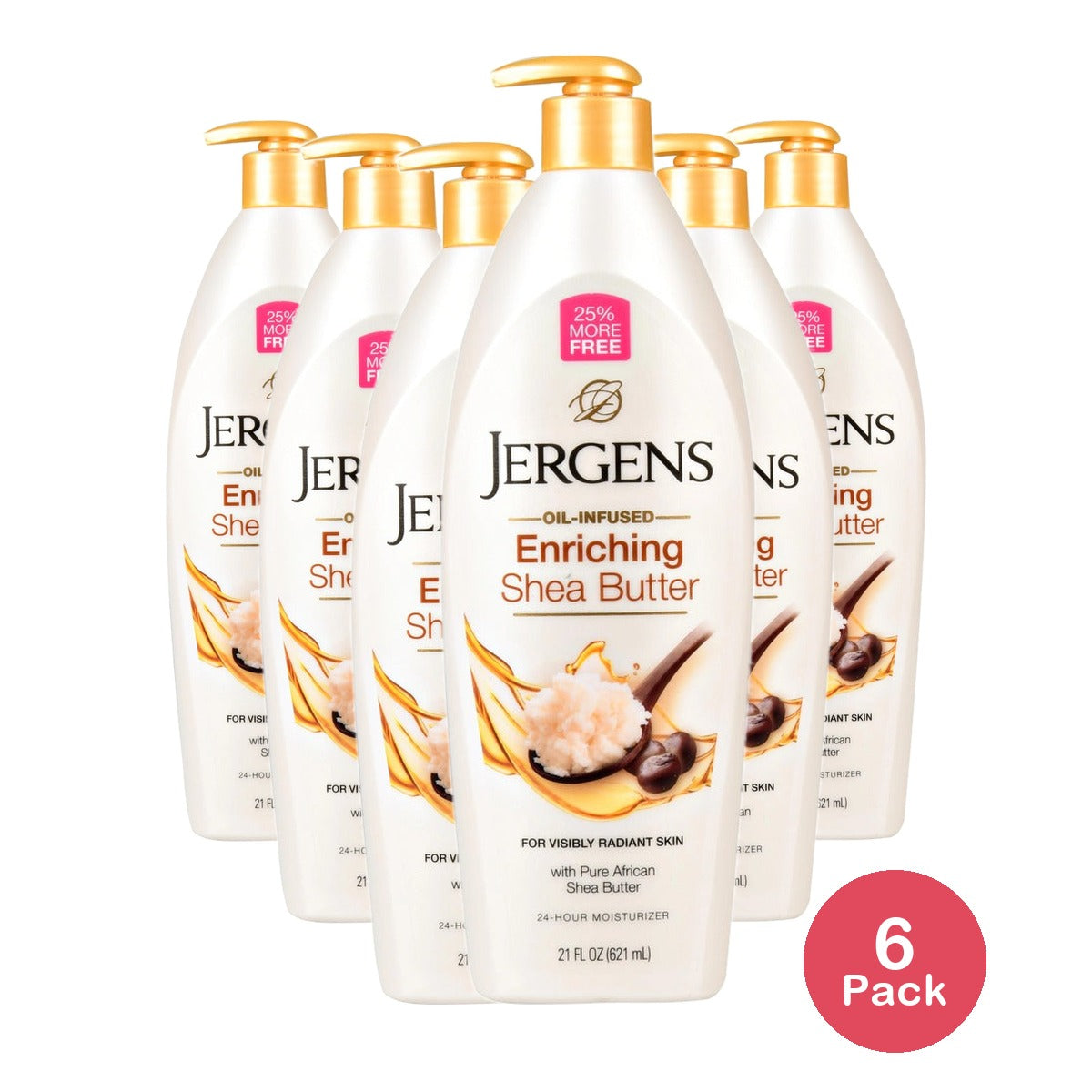 Jergens Enriching Shea Butter Moisturizer 21 Fl Oz (Pack of 6)