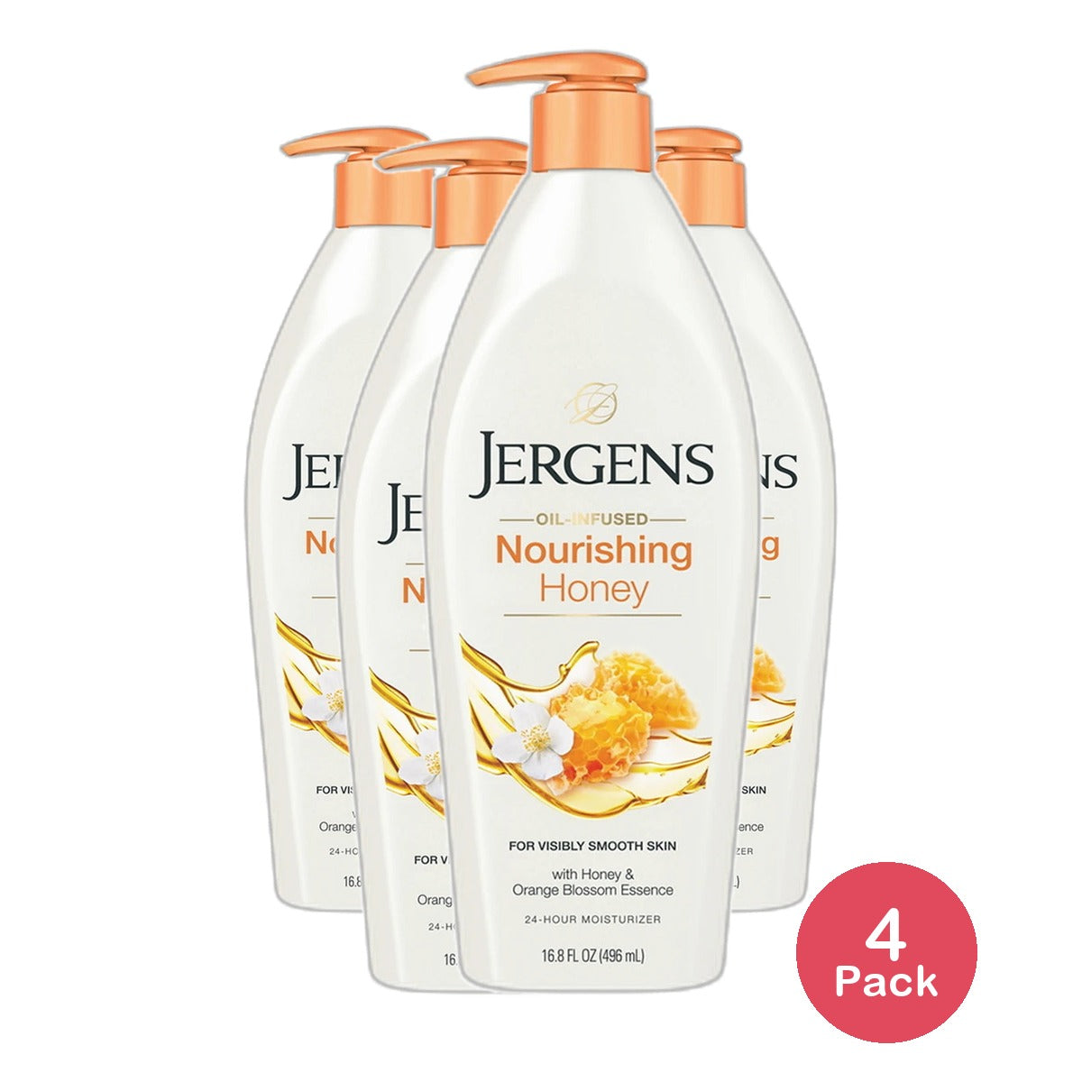 Jergens Nourishing Honey Lotion 16.8Oz (Pack of 4)