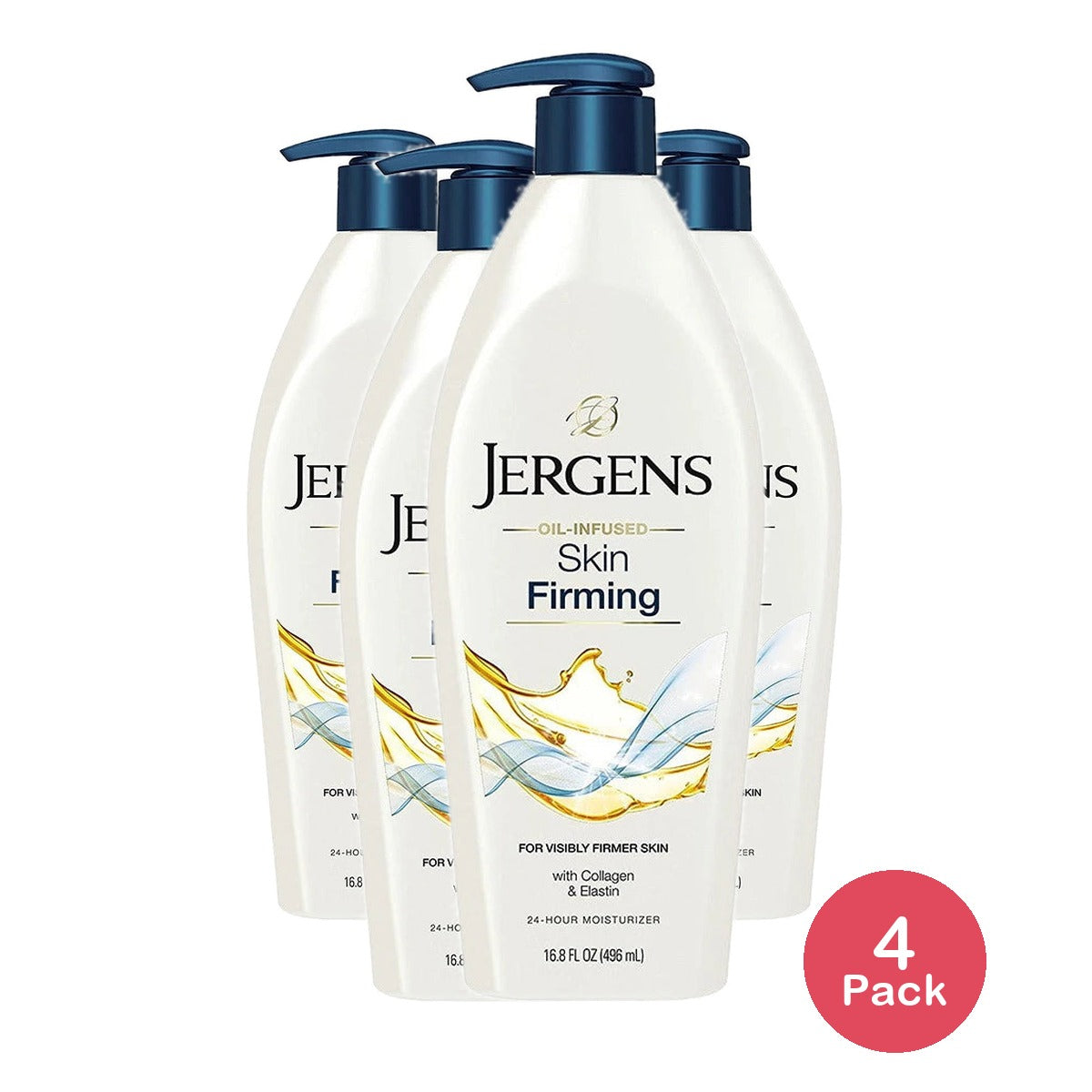 Jergens Skin Firming Body Lotion, with Collagen and Elastin, For Dry Skin, Derma 16.8 Oz (Pack of 12)