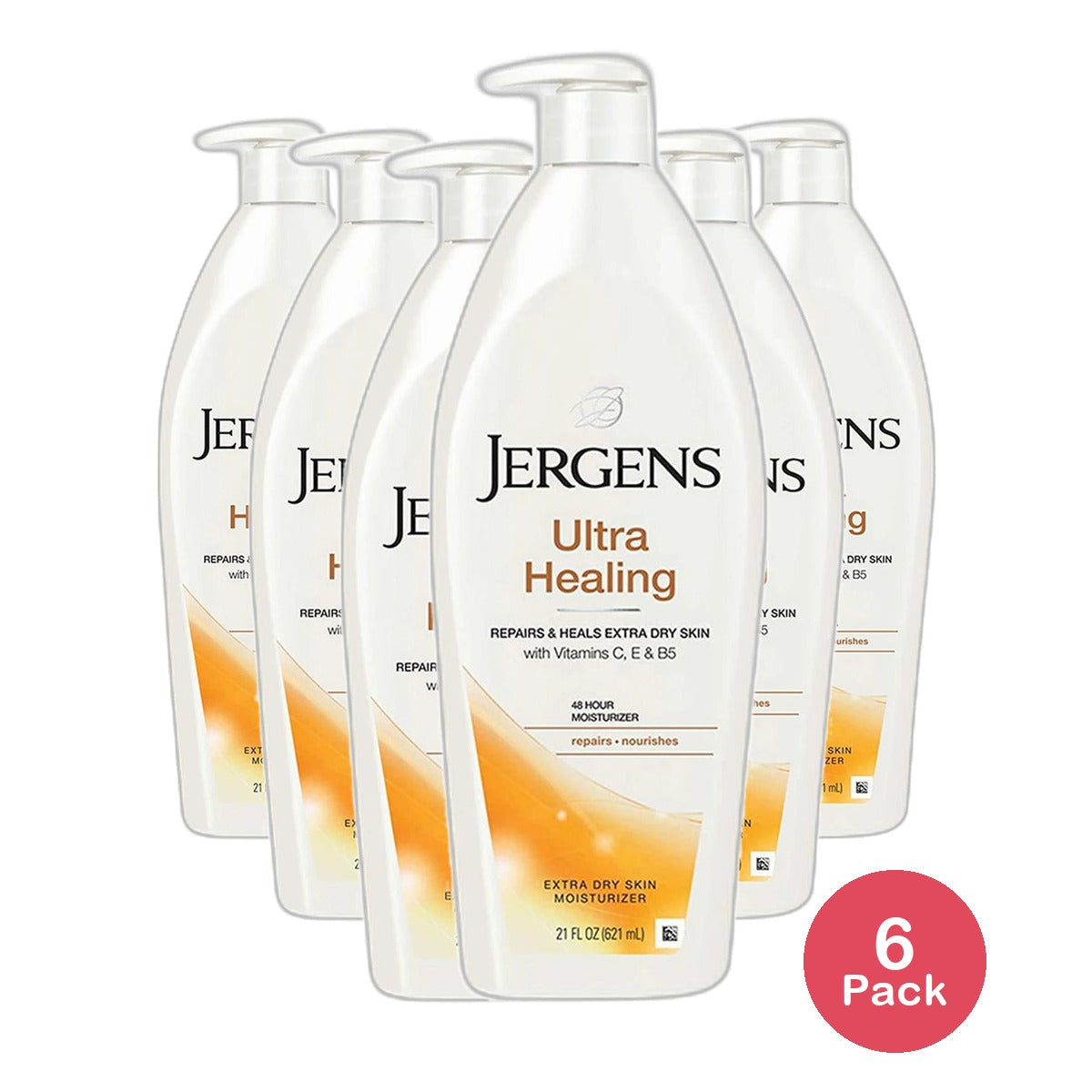 Jergens Ultra Healing Extra Dry Skin Moisturizer 21Oz (Pack of 6)