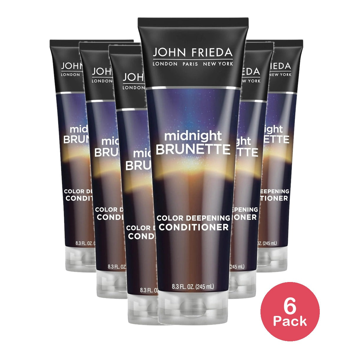 John Frieda Midnight Brunette Visibly Deeper Color Deepening Conditioner Brunet 8.3 oz(Pack of 6)