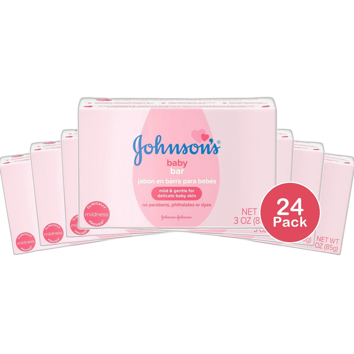Johnsons Baby Soap Bar For Face And Body Gentle Fragrance 3Oz (Pack of 24)