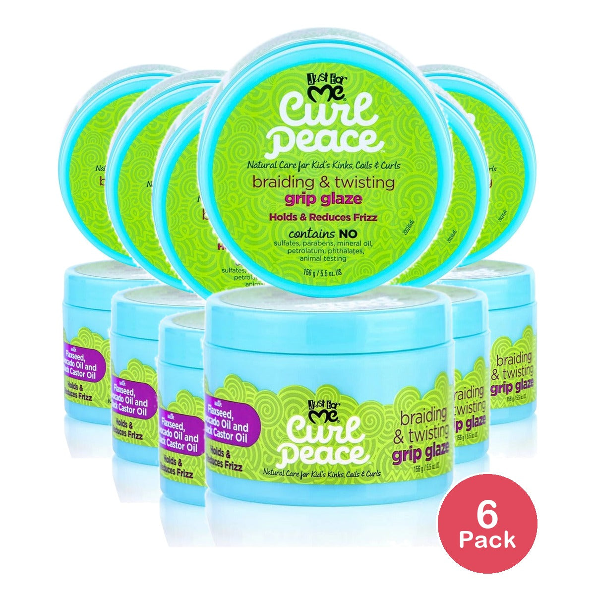 Just For Me Curl Peace Braiding & Twisting Glaze 5.5 Oz (Pack of 6)