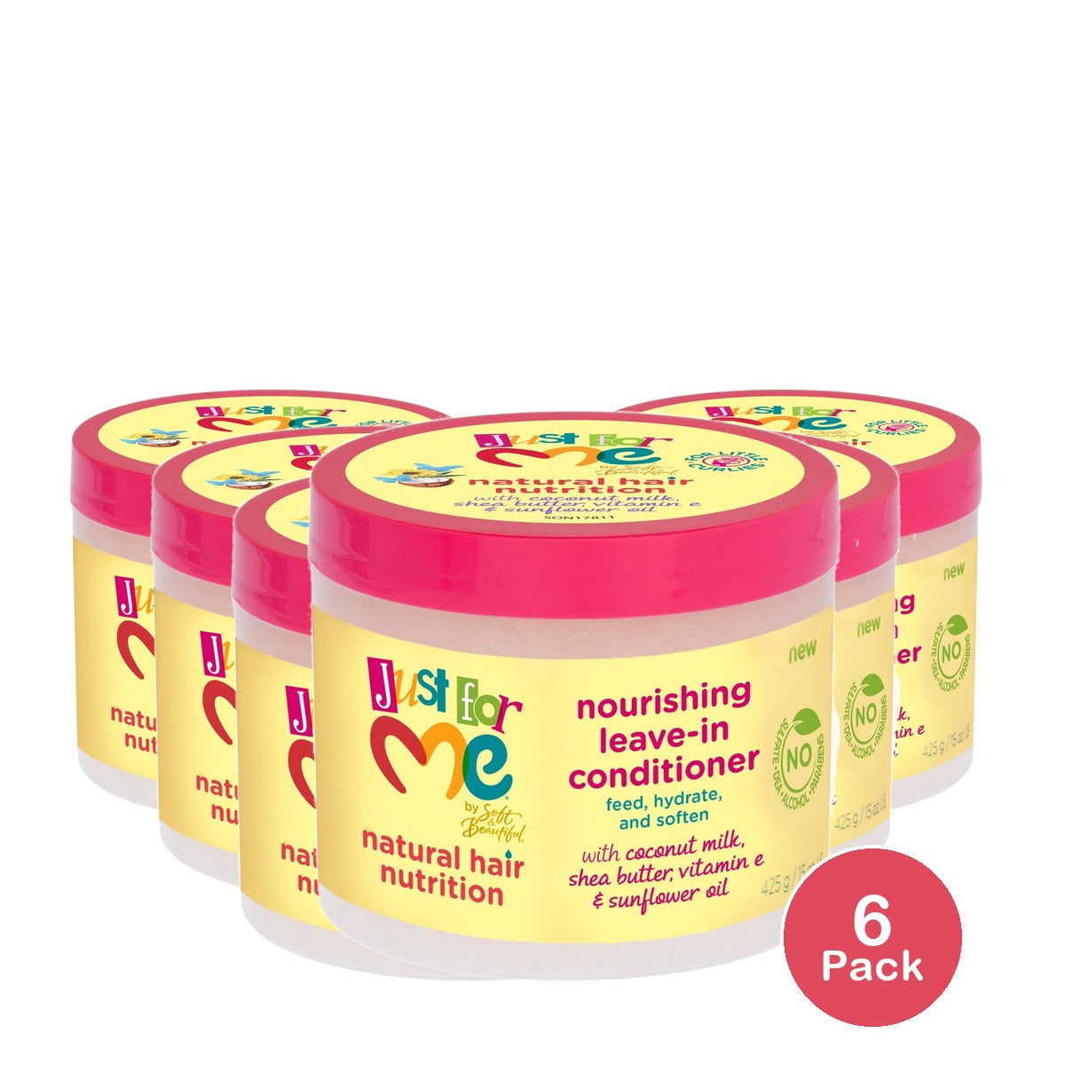 Just For Me Natural Hair Milk Leave-In Conditioner 15 Oz (Pack of 6)