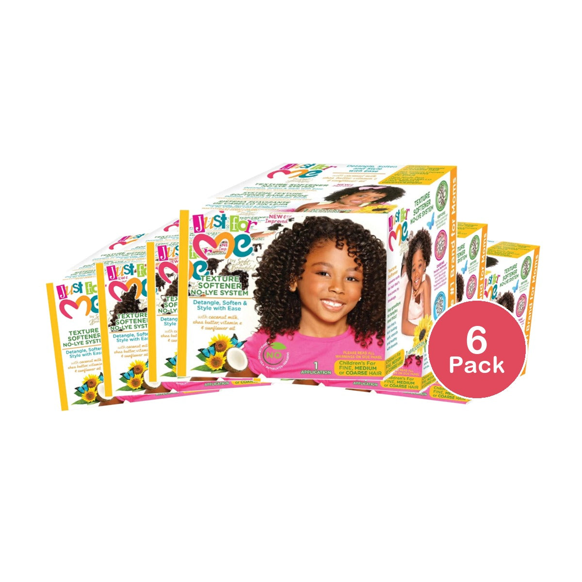 Just For Me Texture Softener System Detangler 1 Kit All Hair Types Moisturizing (Pack of 6)