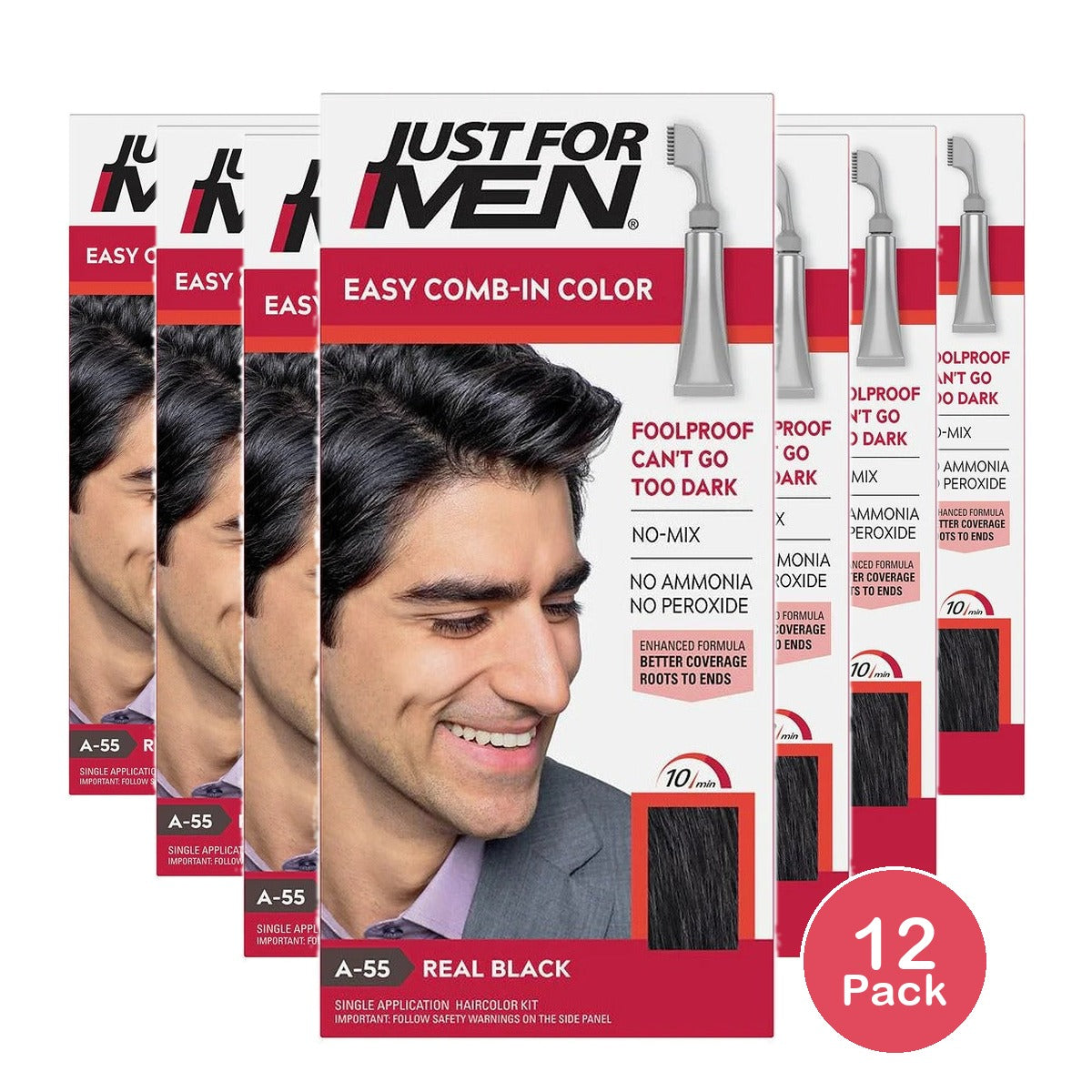 Just For Men AutoStop Real Black Hair Color (Pack of 12)
