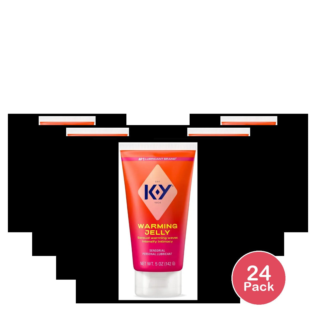 K-Y Warming Jelly Lube Sensorial Personal Lubricant Glycol Based Formula Safe 5 Oz (Pack of 24)