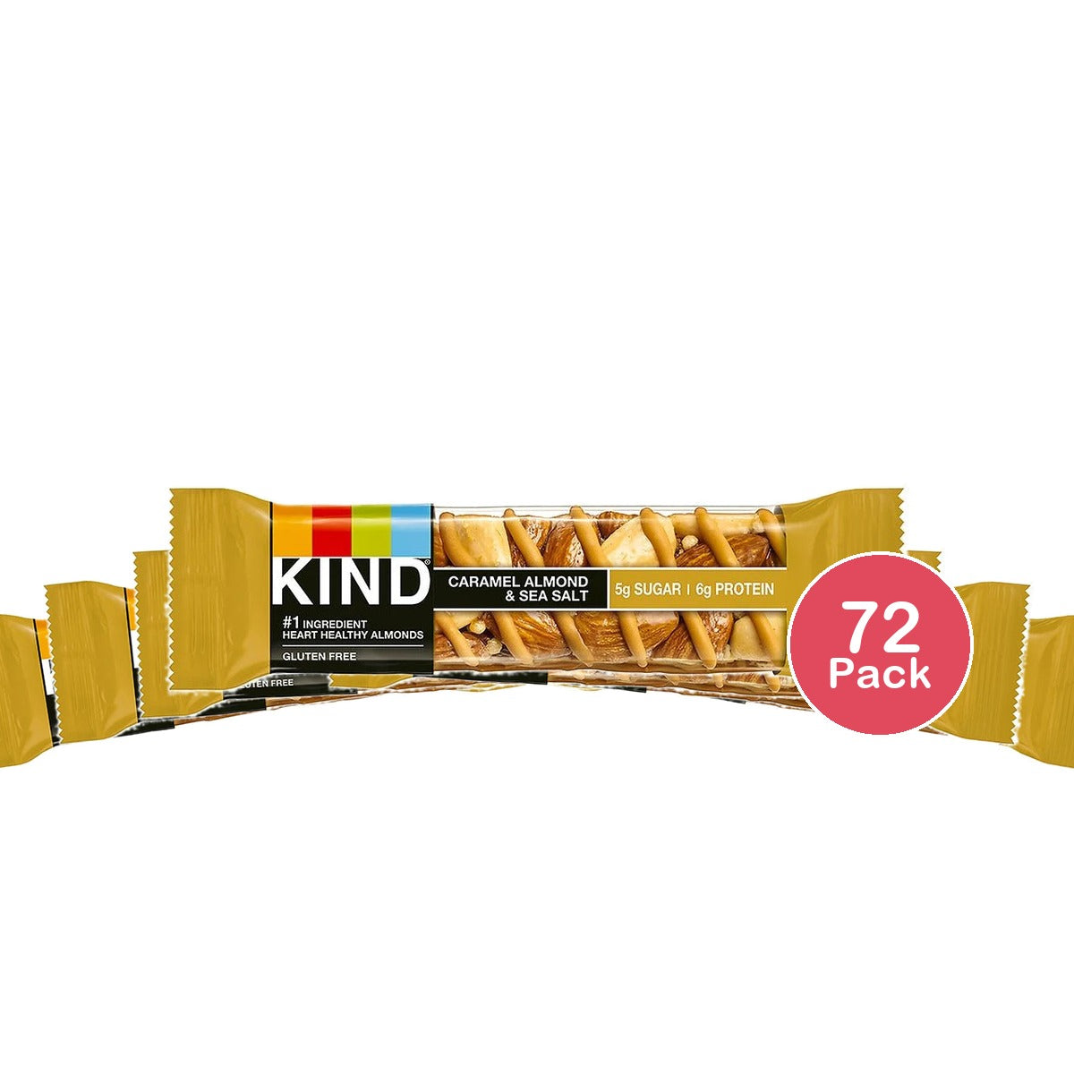 KIND Caramel Almond & Sea Salt Bar, 1.4 Oz (Pack of 72)