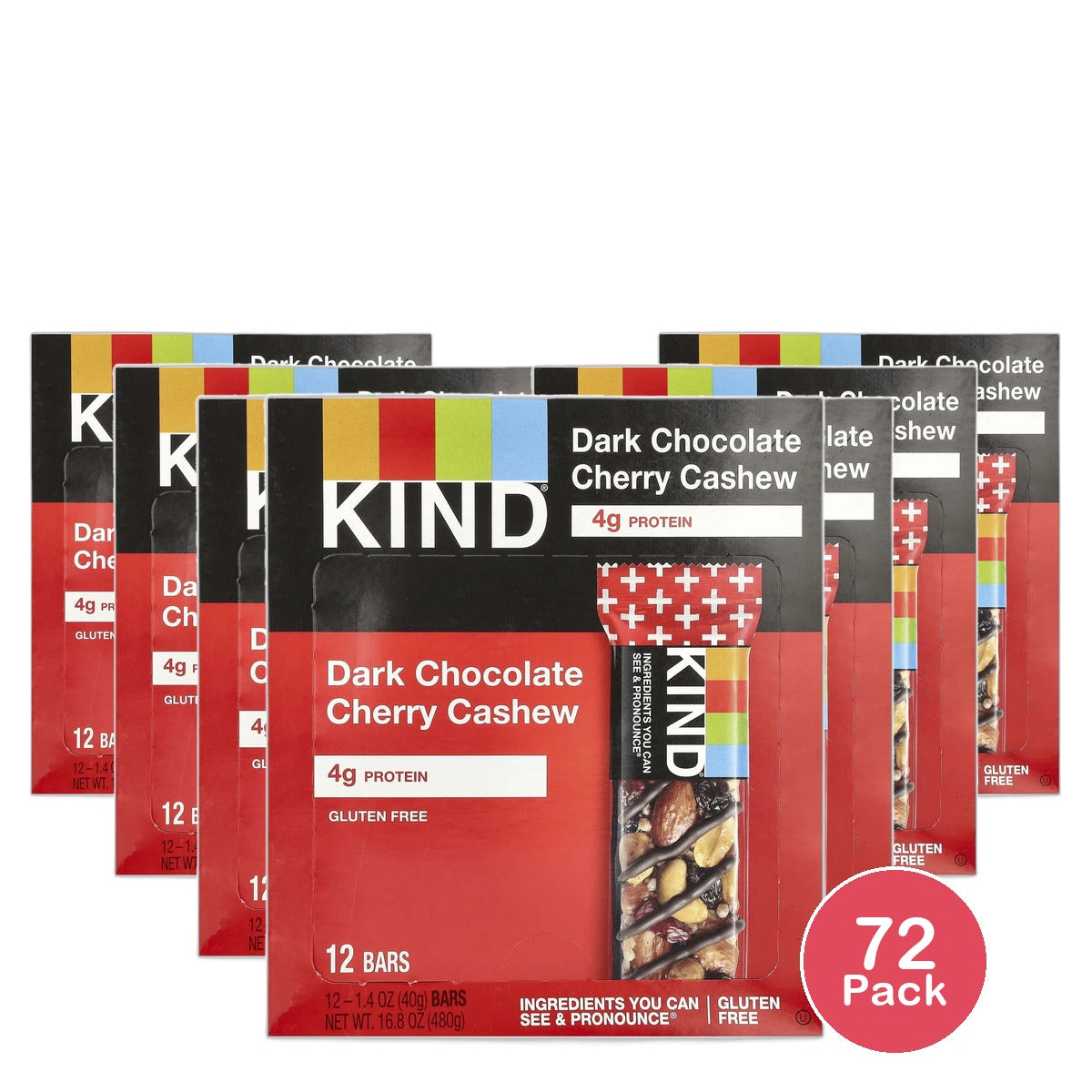 Kind Fruit And Nut Bar Dark Chocolate And Cherry Cashew 1.4Oz (Pack of 72)
