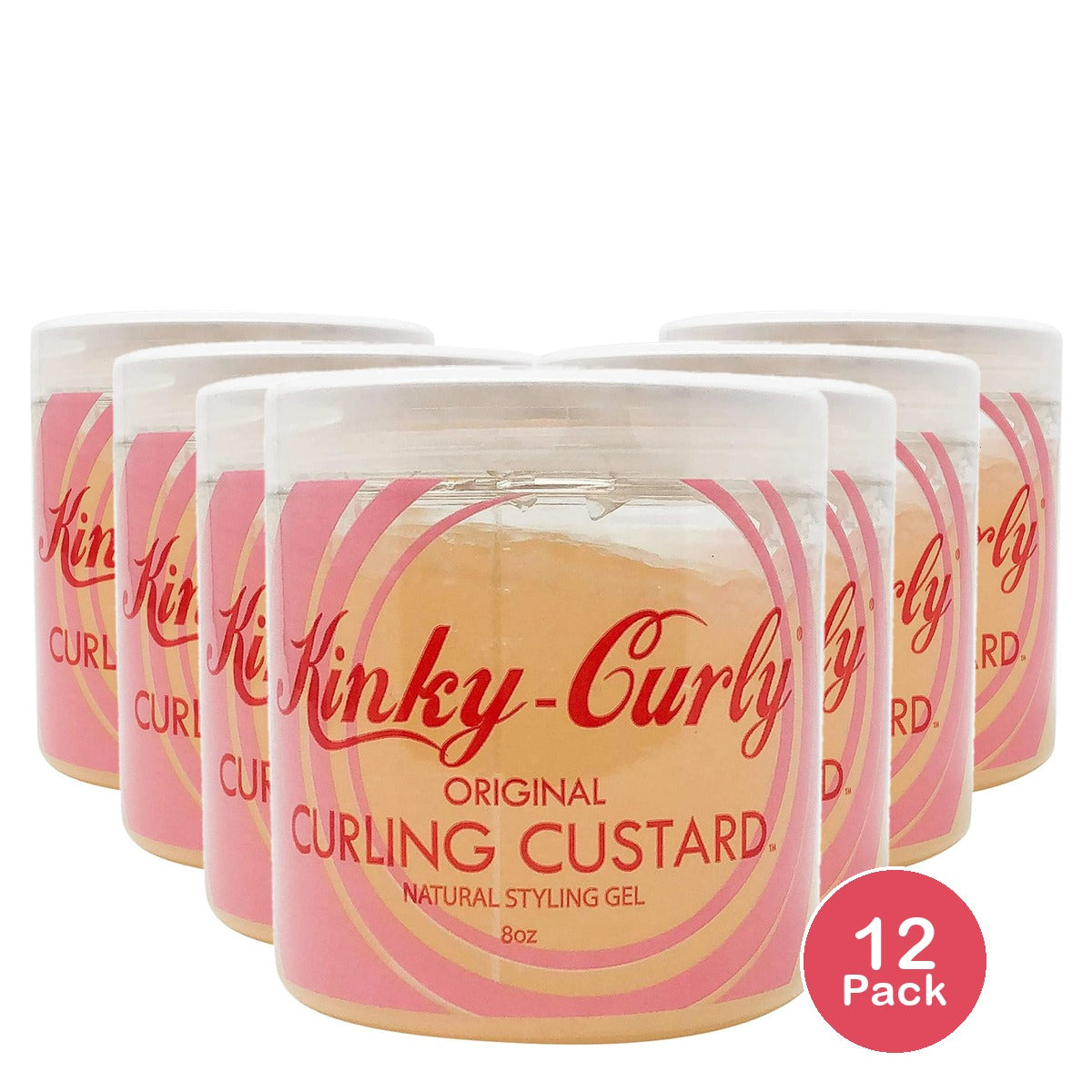 Kinky-Curly Original Curling Custard Natural Styling Gel (Size : 8 oz) (Pack of 12)