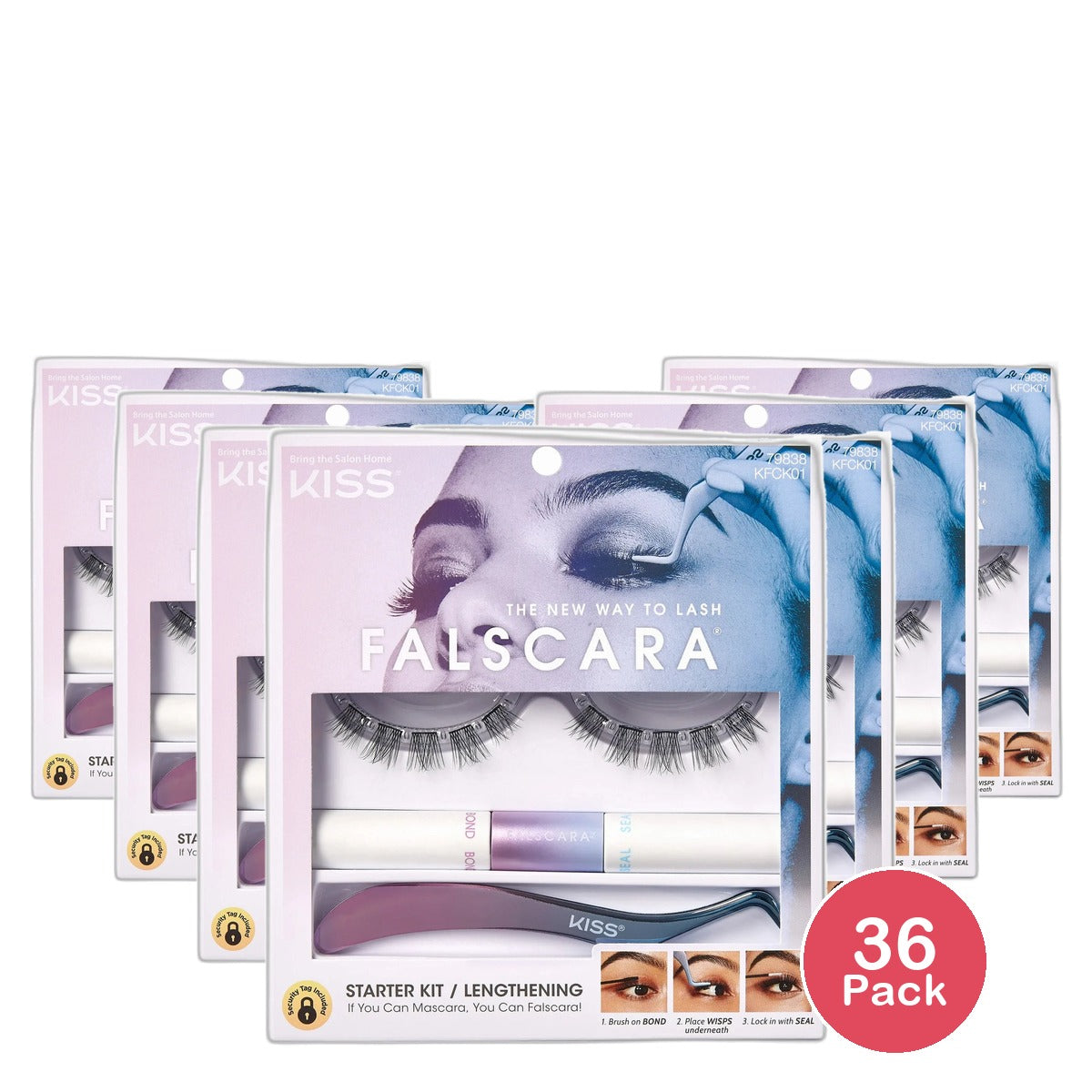 Kiss Falscara Eyelash Starter Kit 2.56oz (Pack of 36)