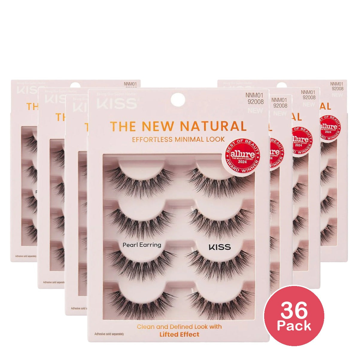 KISS Products The New Natural False Eyelashes Pearl Earring (Pack of 36)
