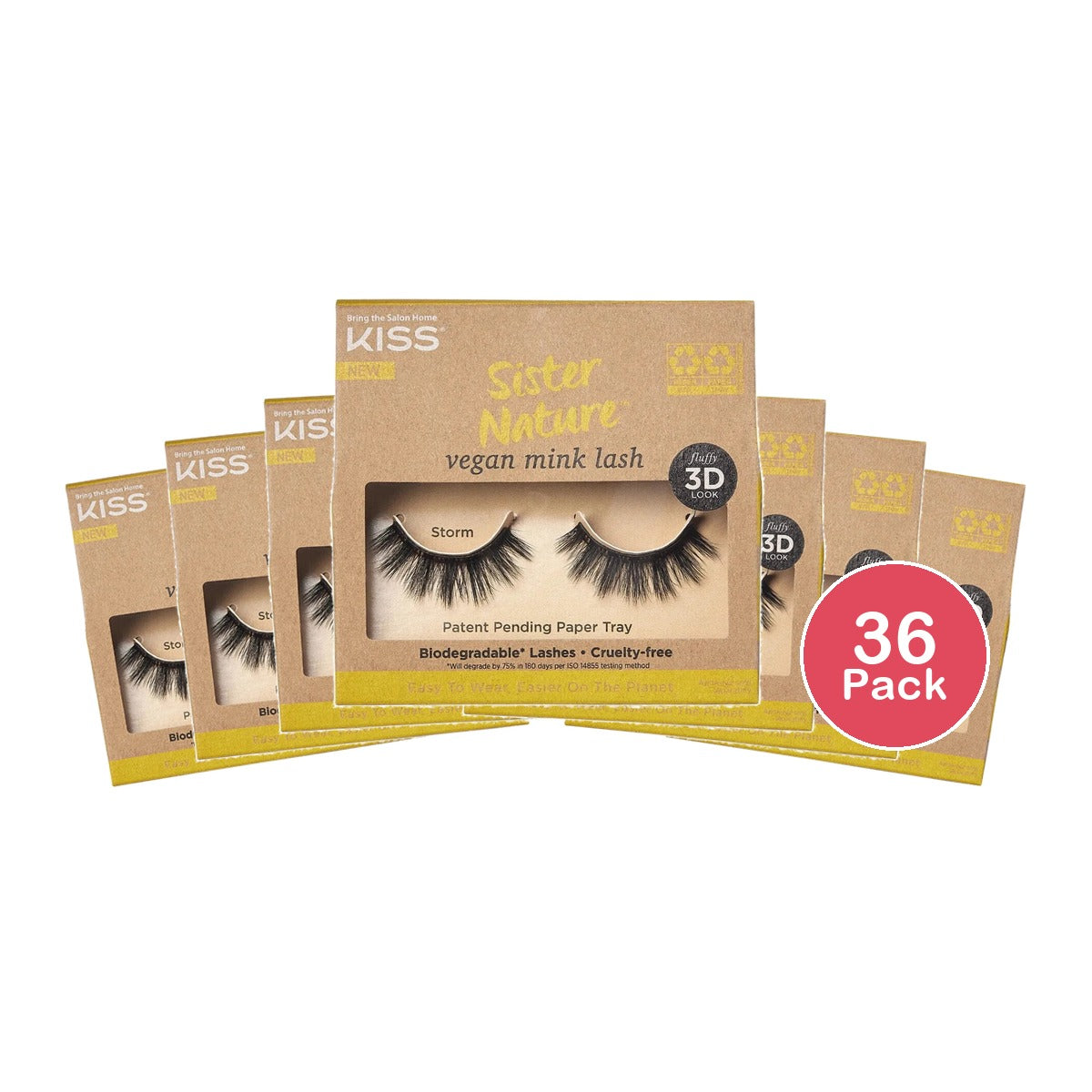 Kiss Sister Nature False Eyelashes Storm 0.32Oz (Pack Of 36)