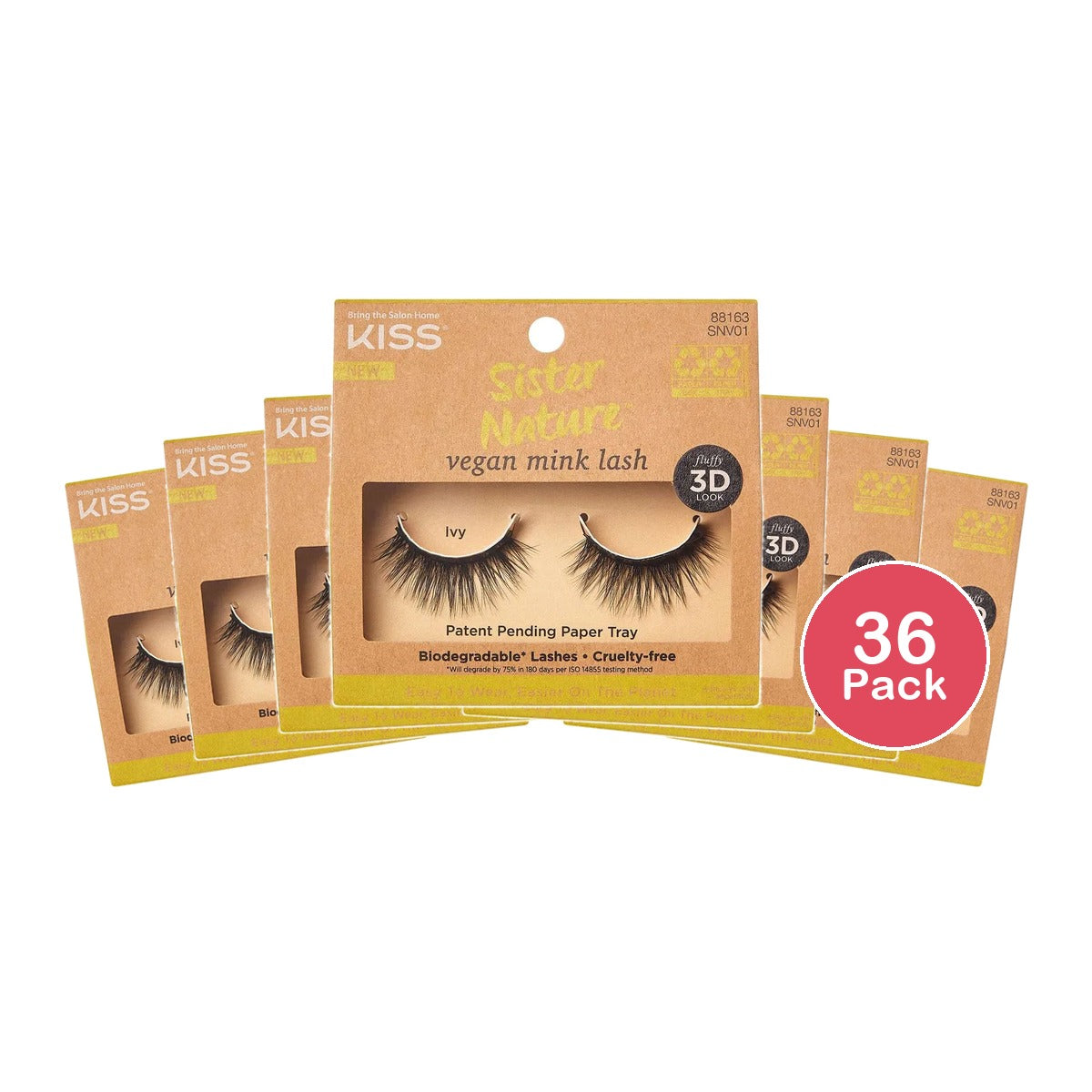 Kiss Sister Nature Vegan Mink Lash Storm 0.32Oz (Pack Of 36)
