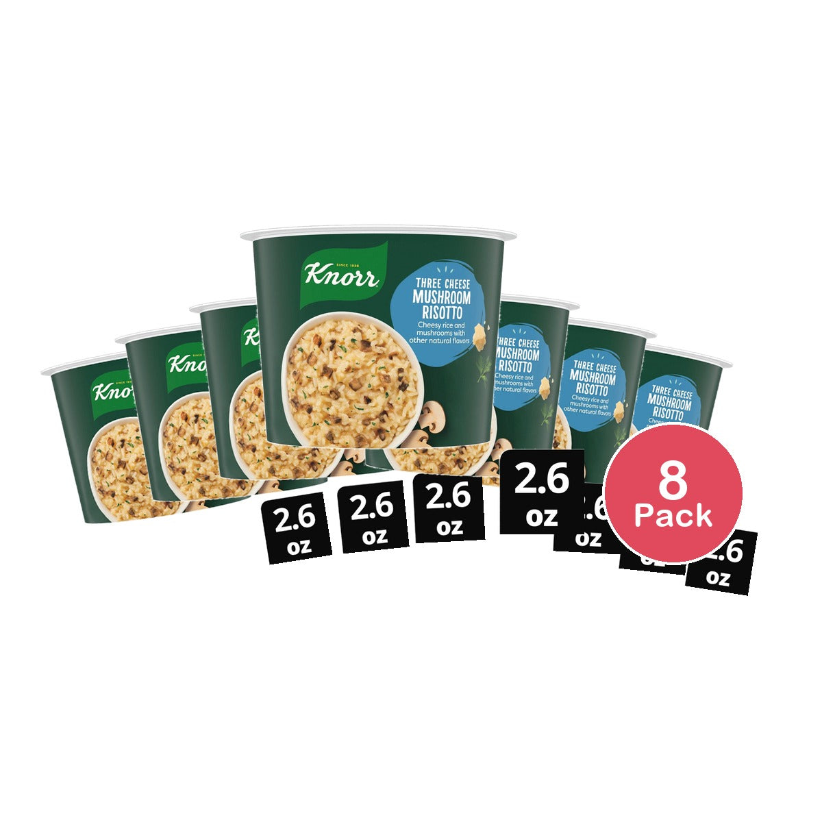 Knorr Rice Cup ? Three Cheese Mushroom Risotto 2.6 oz (Pack of 8)