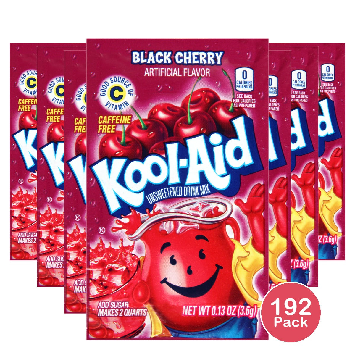 Kool-Aid Black Cherry Unsweetened Drink Mix 0.13 Oz (Pack of 192)