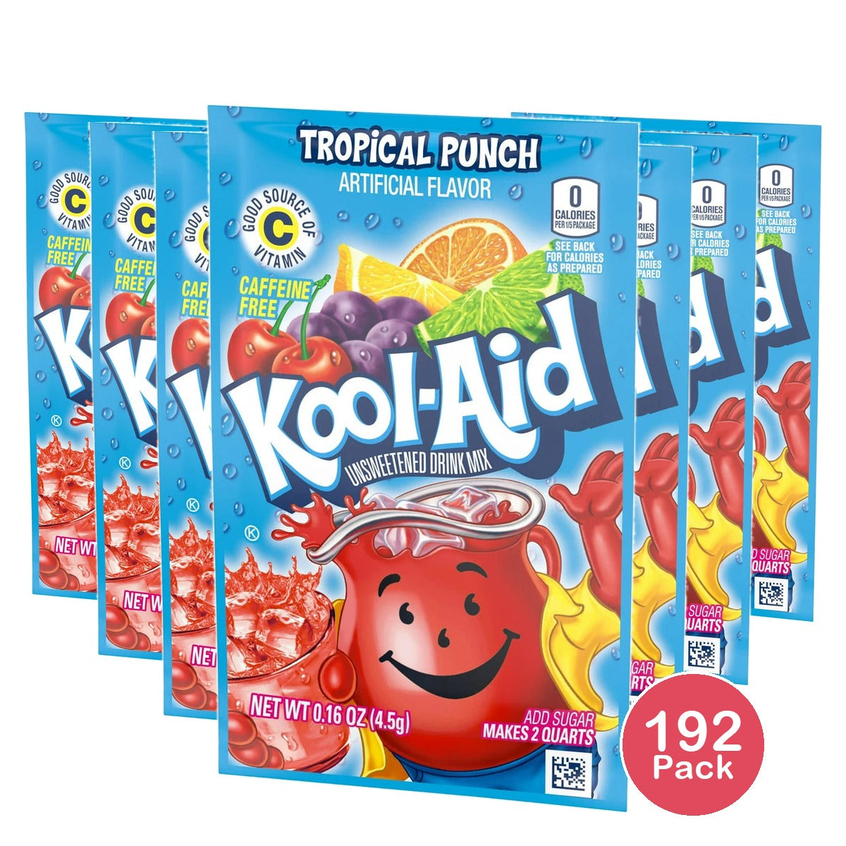 Kool-Aid - Unsweetened Soft Drink Mix - Tropical Punch 0.16 Oz (Pack of 192)