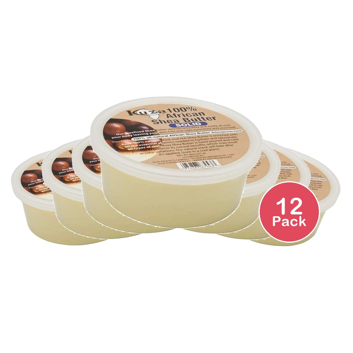 Kuza 100% African Shea Butter White Solid 8oz + Free Track Delivery (Pack of 12)